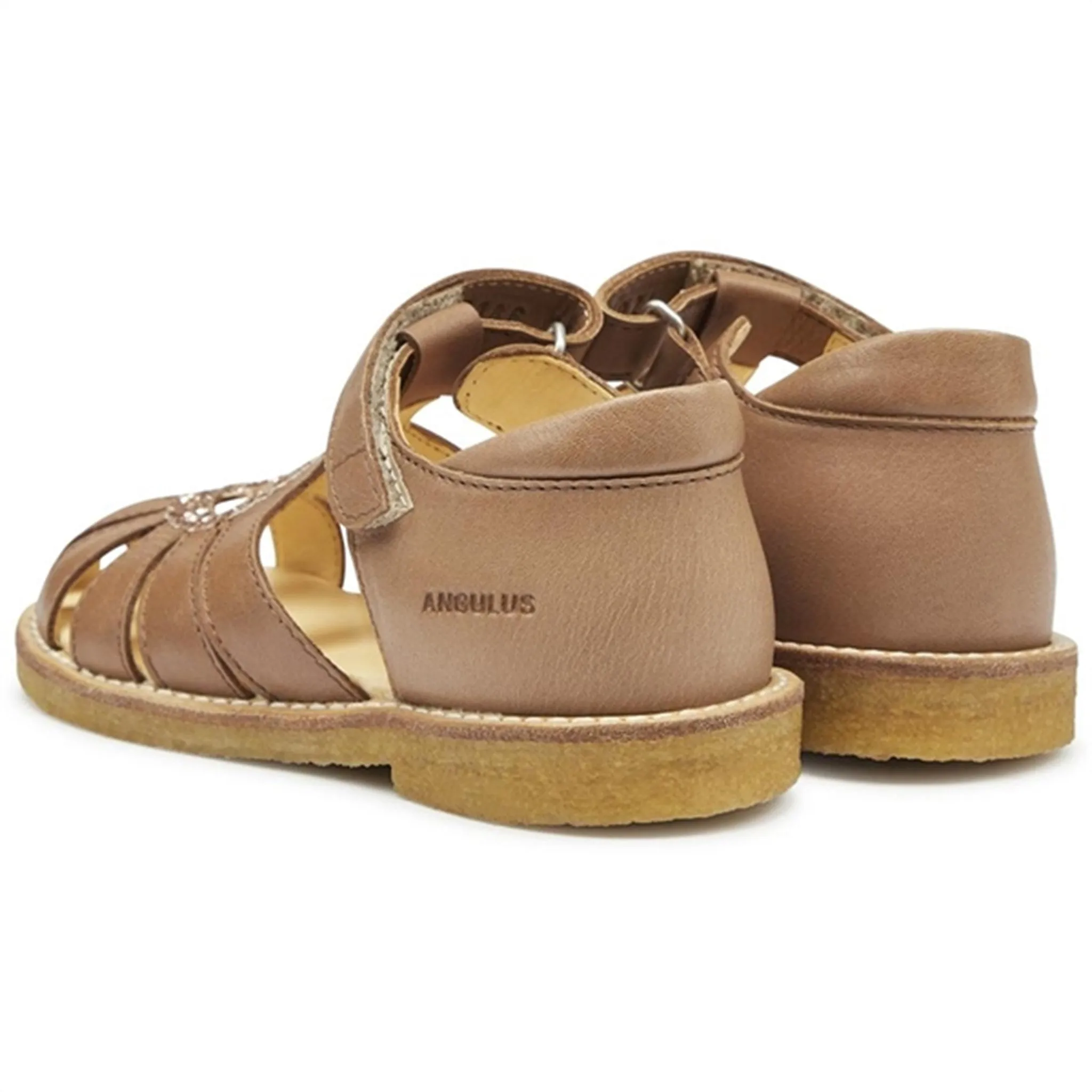 Angulus Hjerte Sandalen Mandel/Ahorn Glitzer