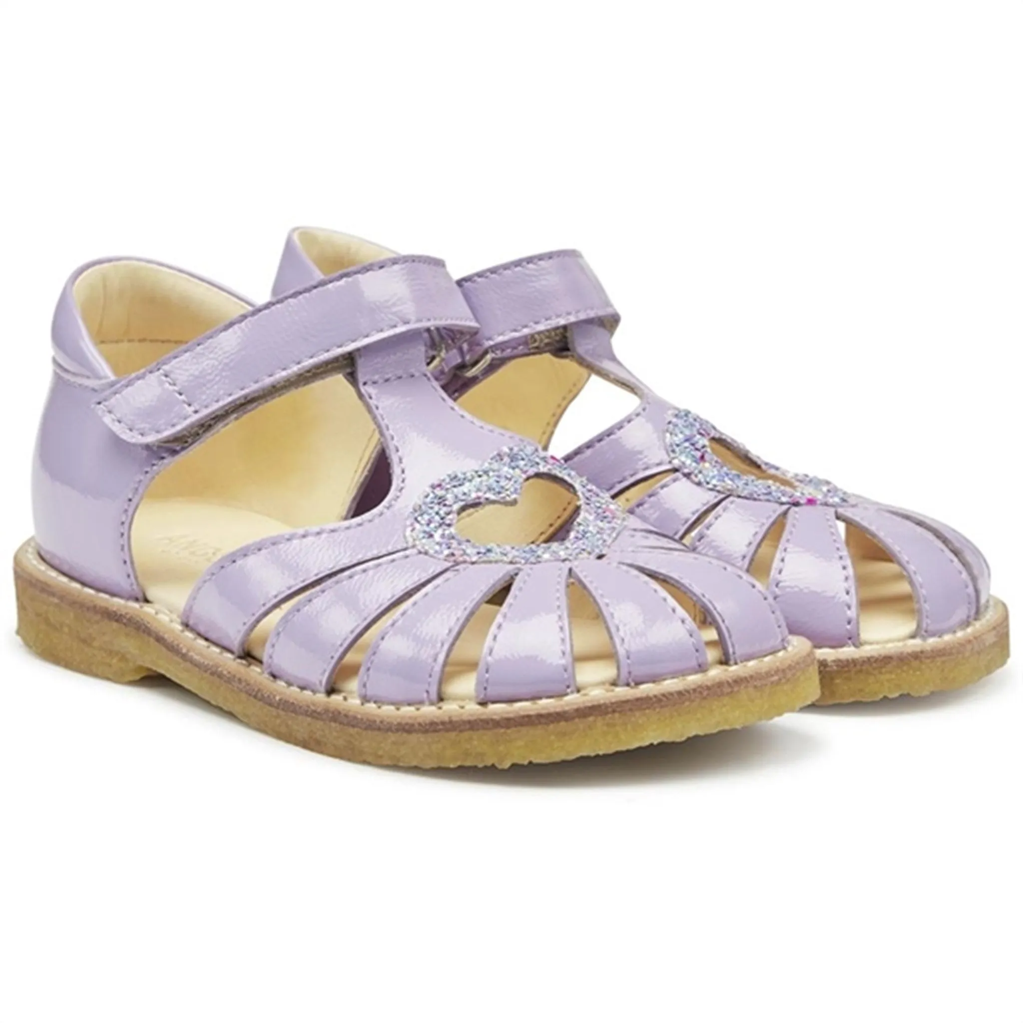 Angulus Hjerte Sandalen Lila/Konfetti Glitzer