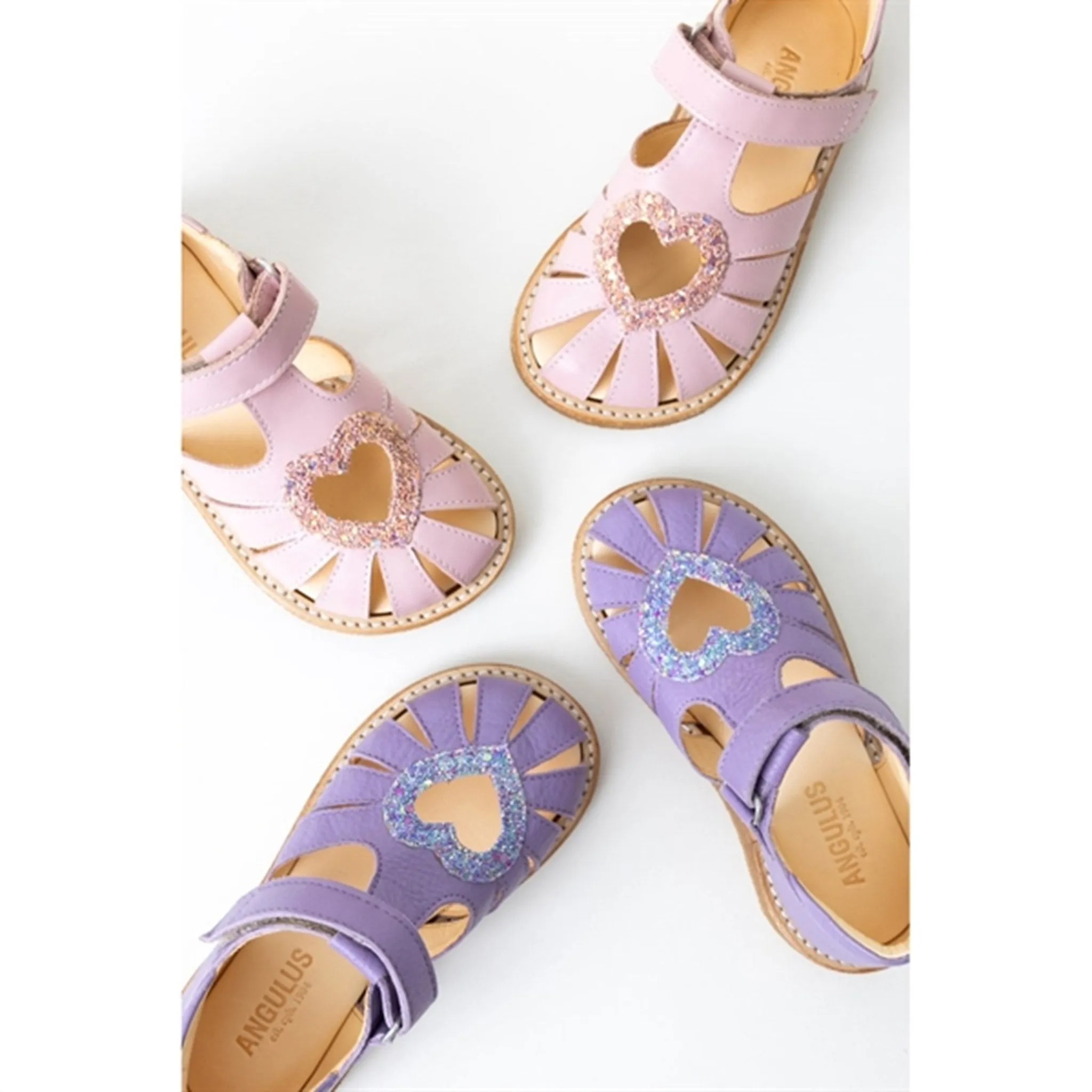 Angulus Hjerte Sandalen Lila/Konfetti Glitzer