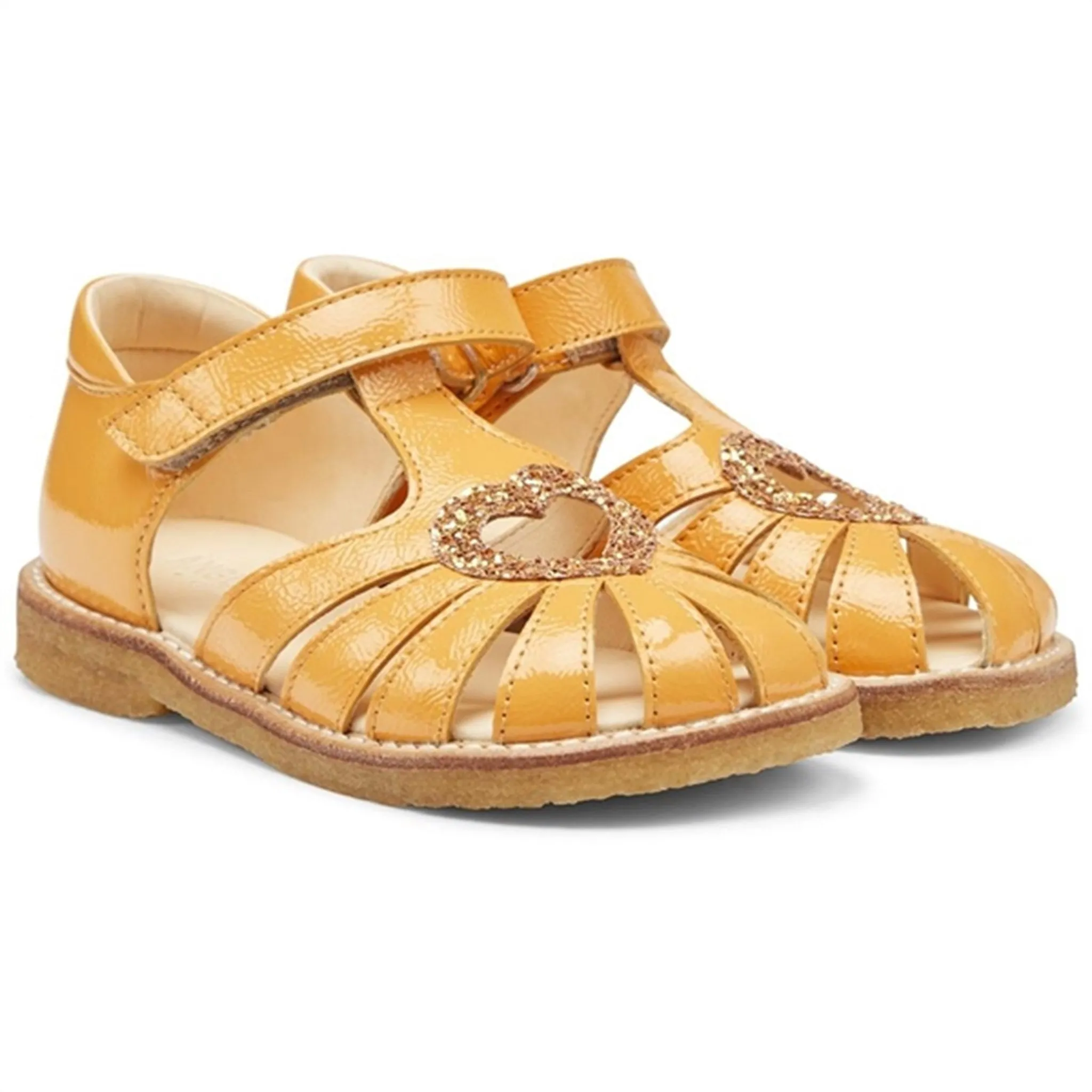 Angulus Hjerte Sandalen Mandarin/Mandarin Glitzer