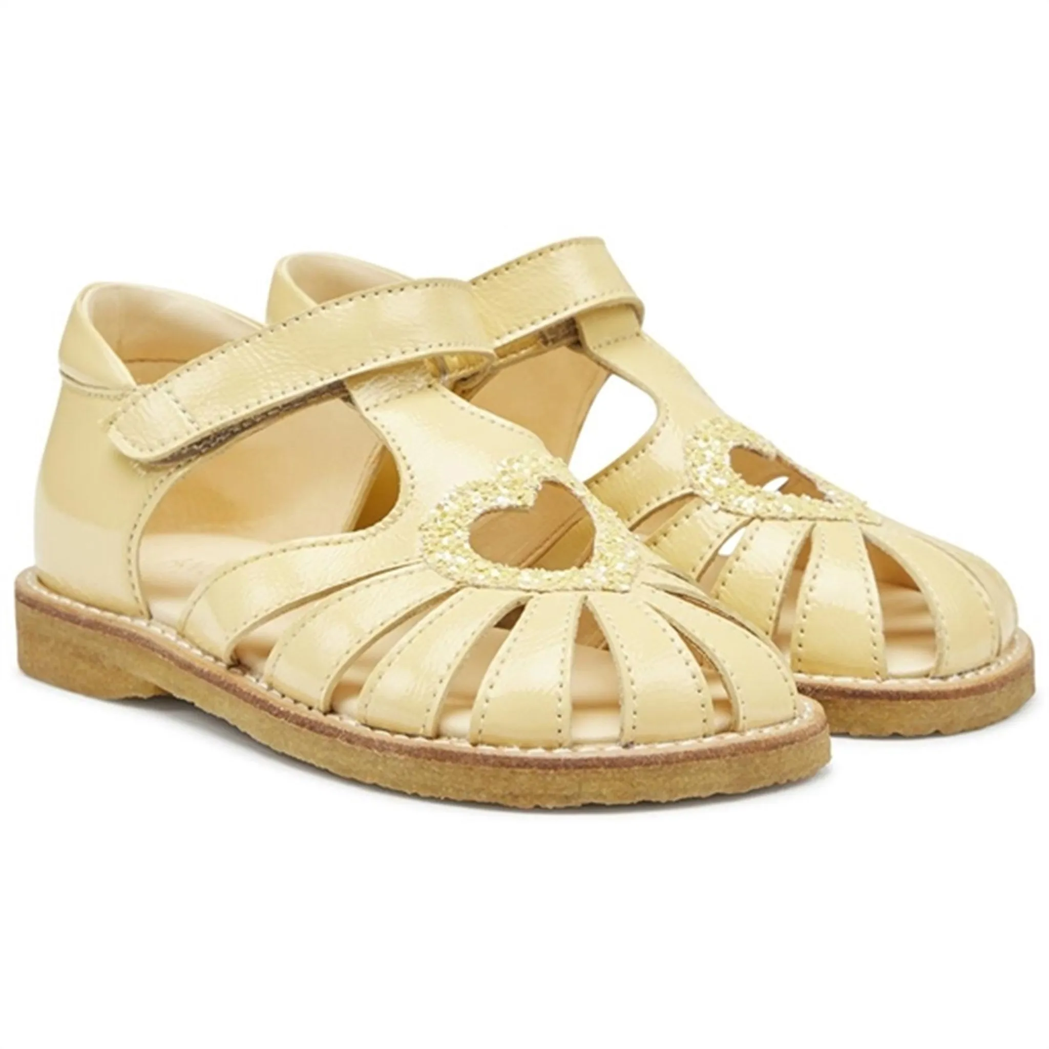 Angulus Hjerte Sandalen Sanftes Gelb/Ananas Glitzer