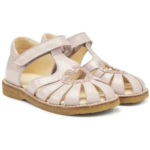 Angulus Hjerte Sandalen Blassrosa/Rosa Glitzer