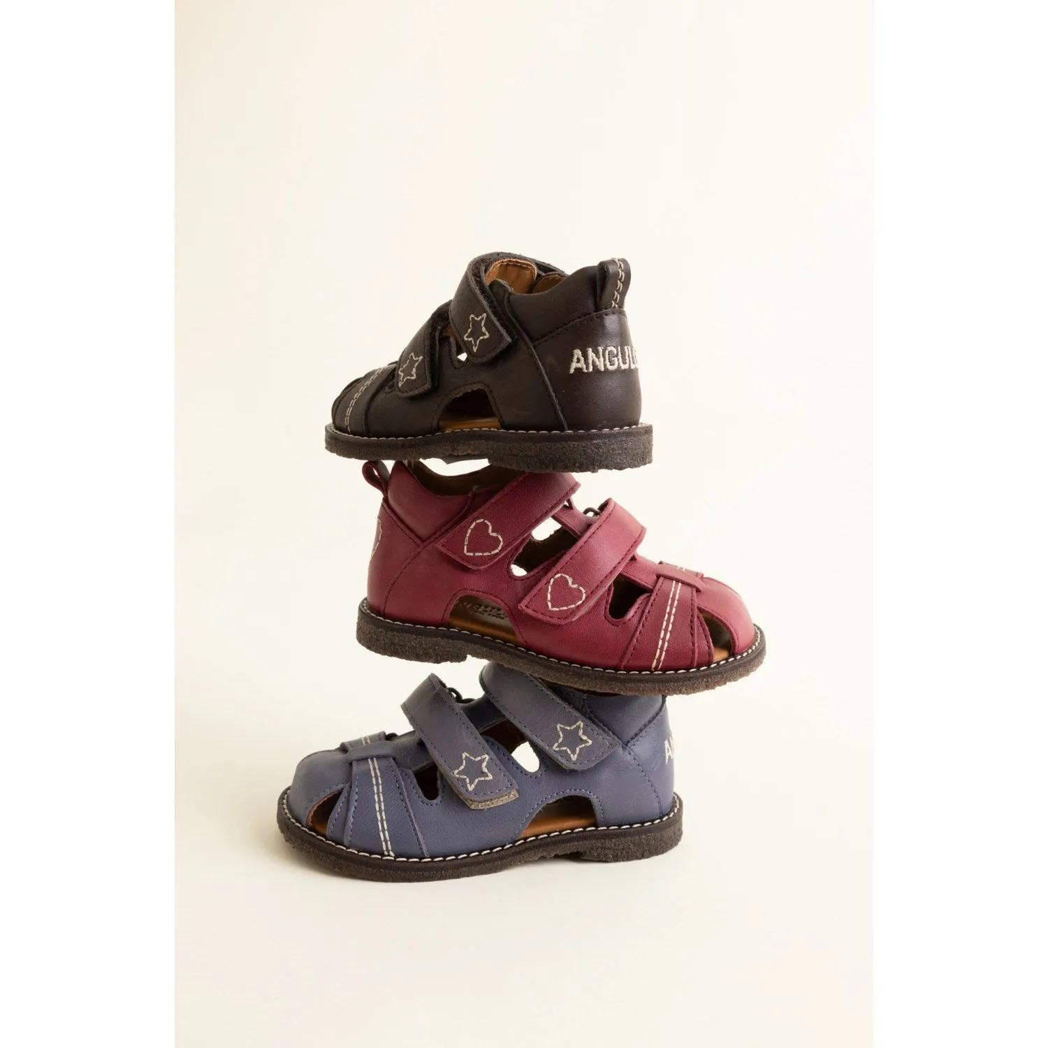 Angulus Indigo Sandalen Mit Sternstickerei