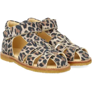 Angulus Leopard Wildleder Beginner Sandale Mittel mit Klettverschluss