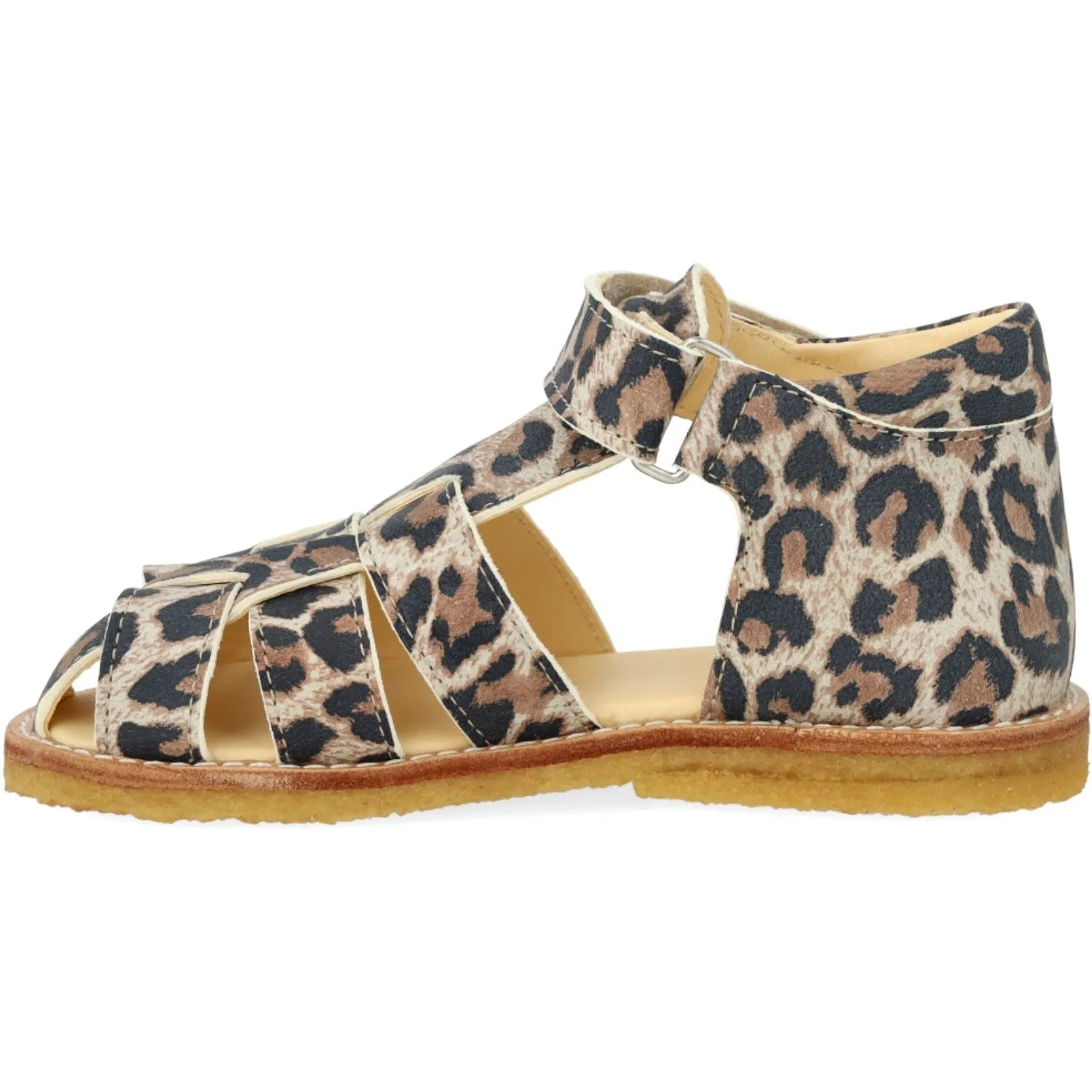 Angulus Leopard Wildleder Beginner Sandale Mittel mit Klettverschluss