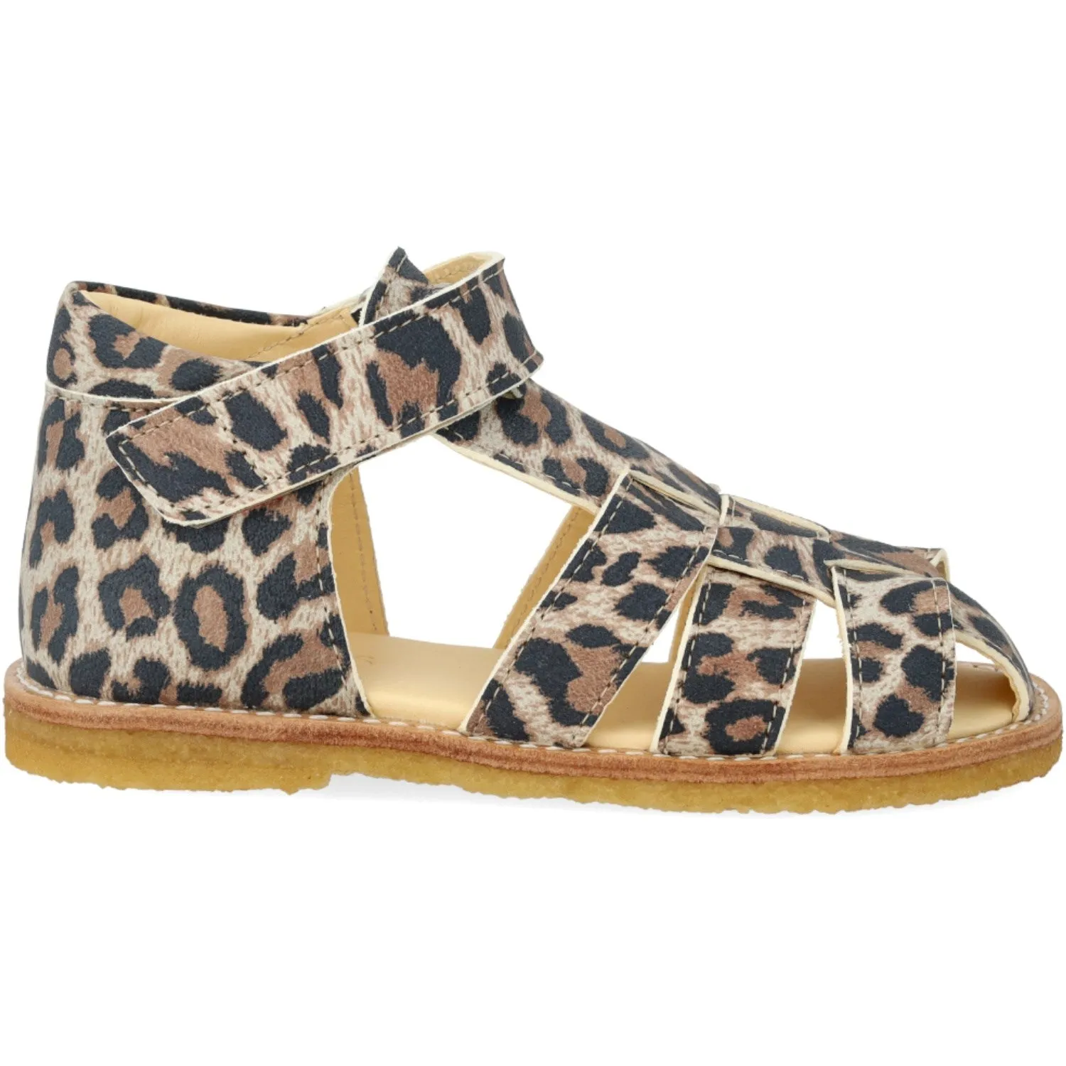 Angulus Leopard Wildleder Beginner Sandale Mittel mit Klettverschluss