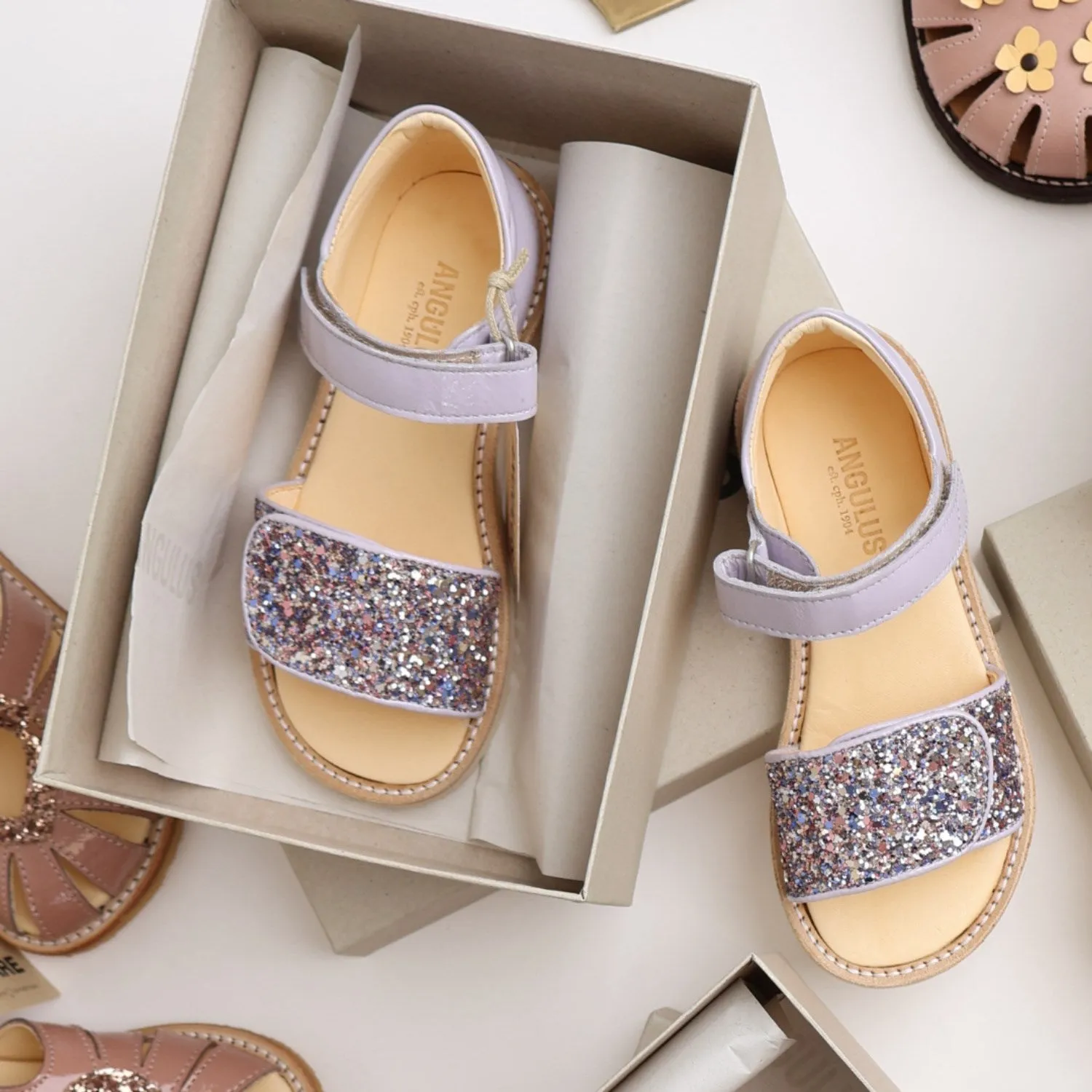Angulus Lilac/Pastel Multi Glitzer Laksandal Mit Funkelnder Glitzerdetail