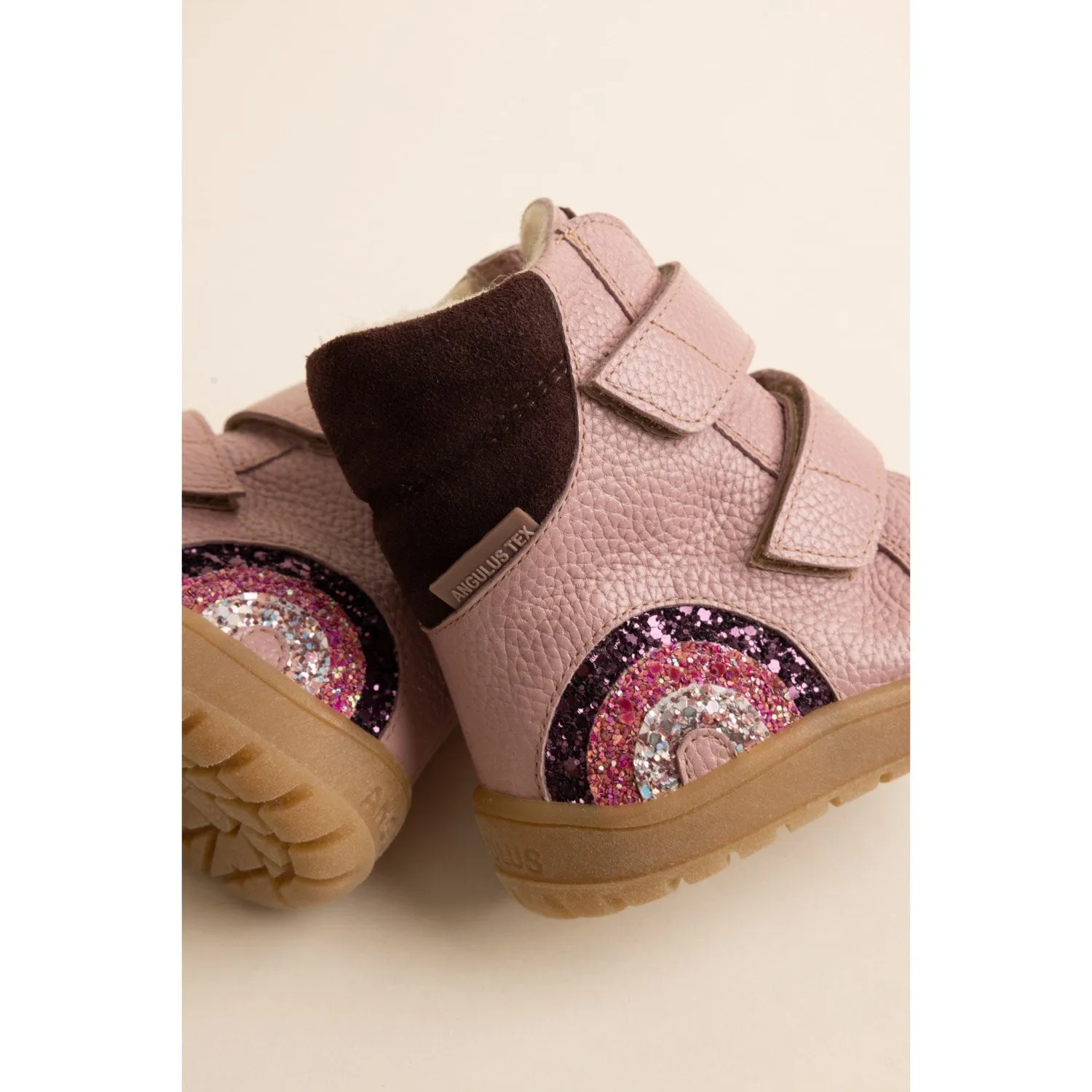 Angulus Mauve/Staubige Aubergine Tex-Stiefel Mit Funkelndem Glitzerregenbogen