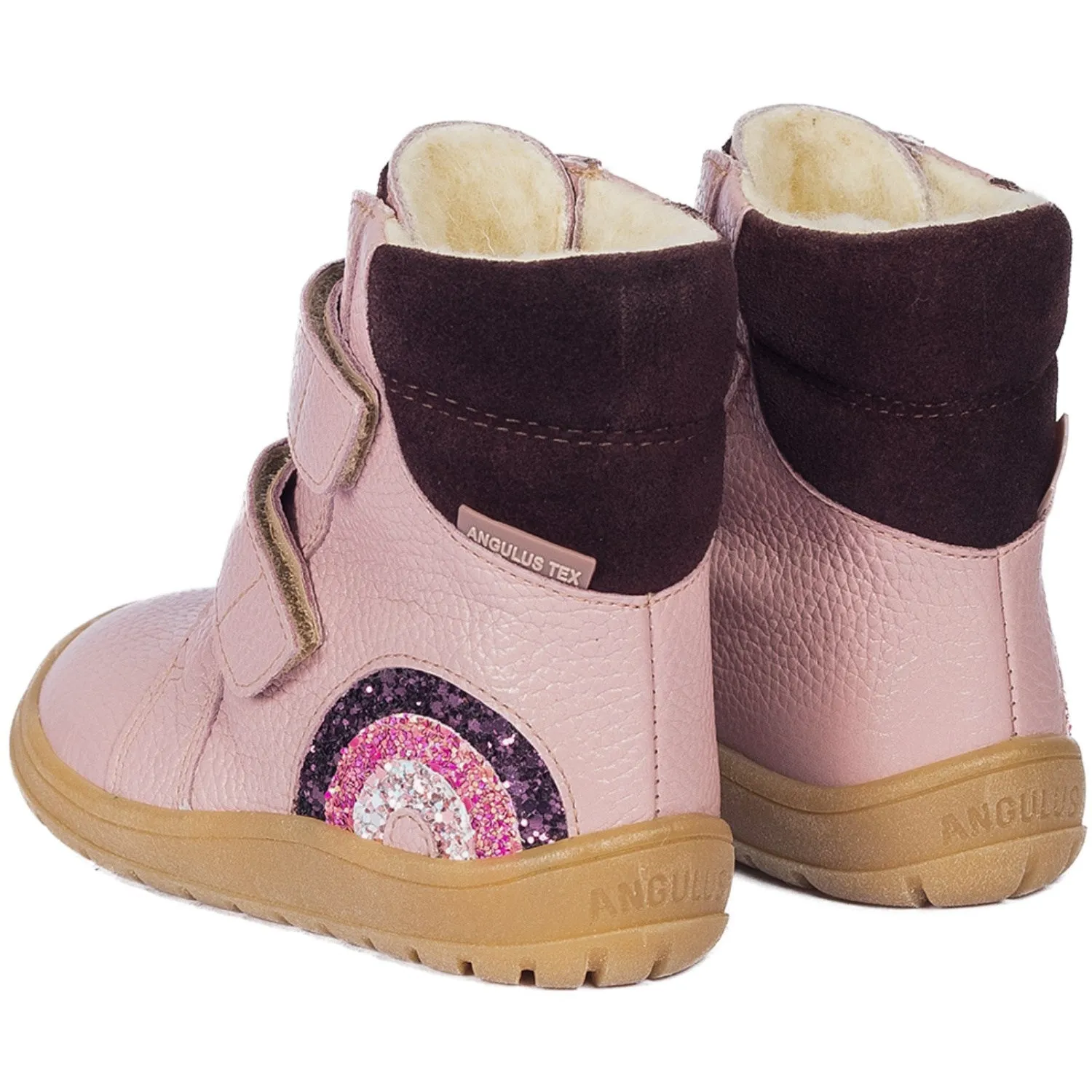 Angulus Mauve/Staubige Aubergine Tex-Stiefel Mit Funkelndem Glitzerregenbogen