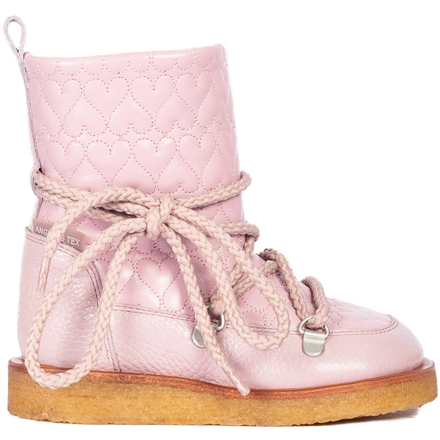 Angulus Mauve/Mauve Textil-Herz-Schnürstiefel