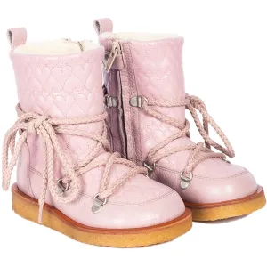 Angulus Mauve/Mauve Textil-Herz-Schnürstiefel