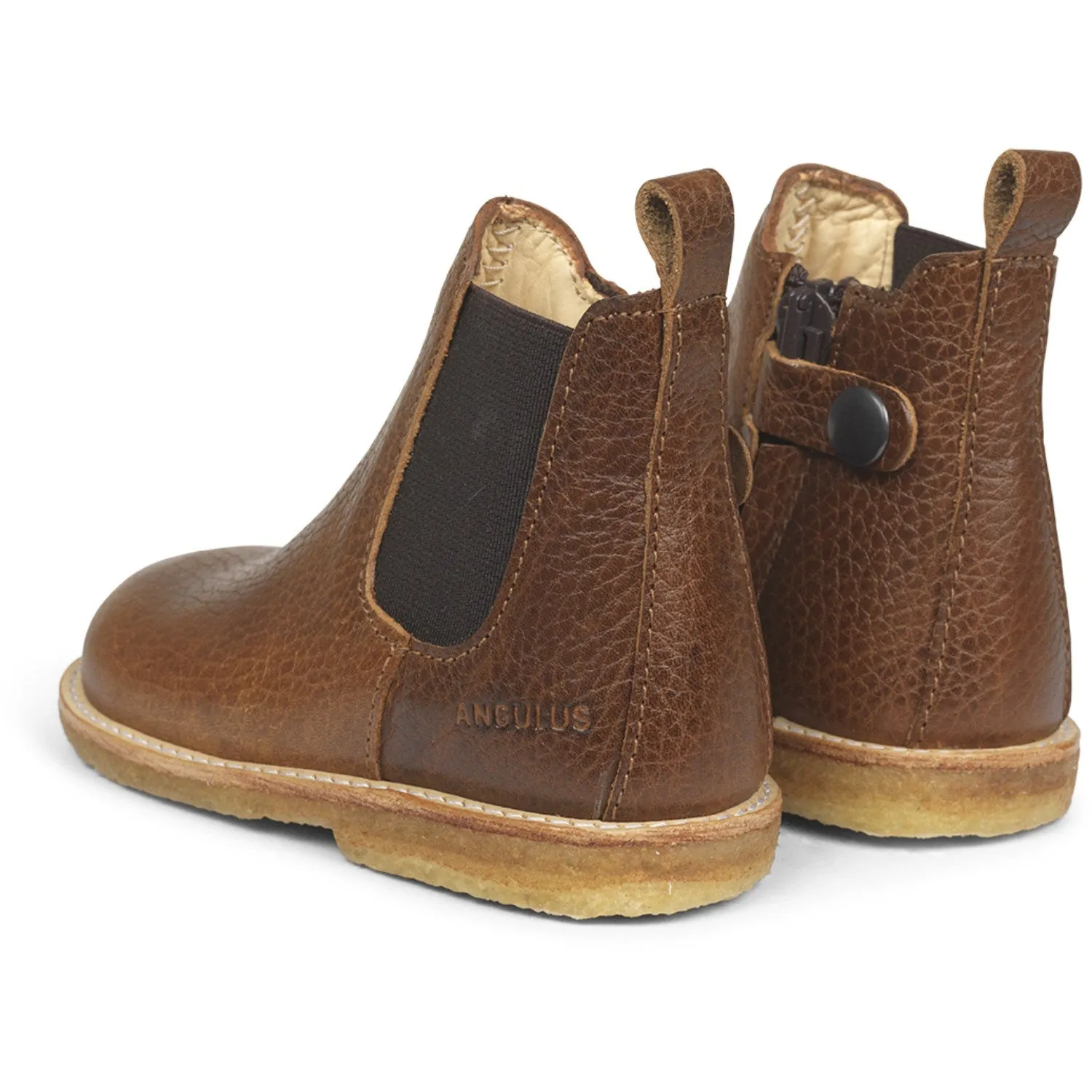 Angulus Mittelbrauner Klassischer Chelsea-Stiefel mit Gummizug und Reißverschluss
