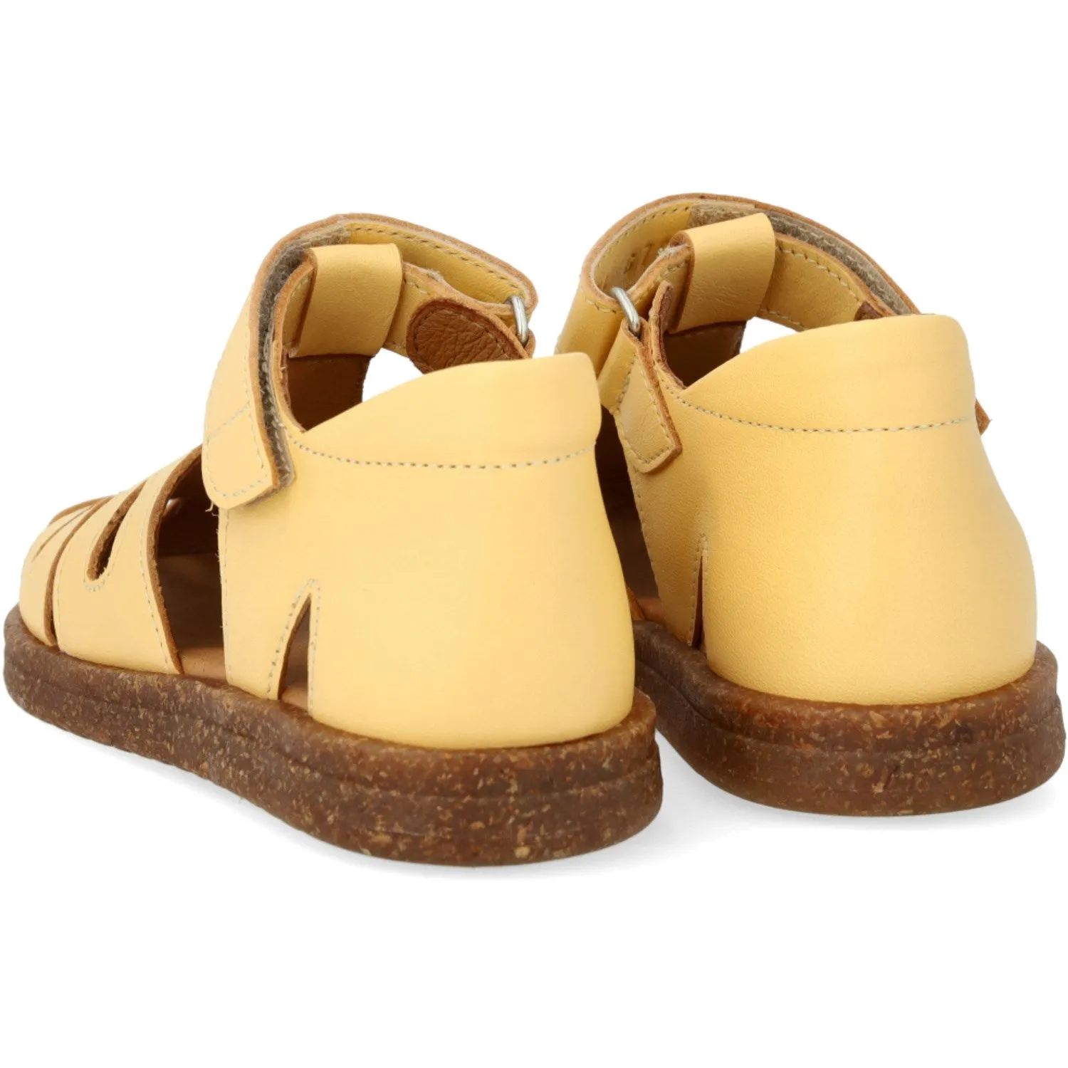 Angulus Mellow Yellow/Ananas Glitzer Leder Herz Sandale mit funkelndem Glitzerherz