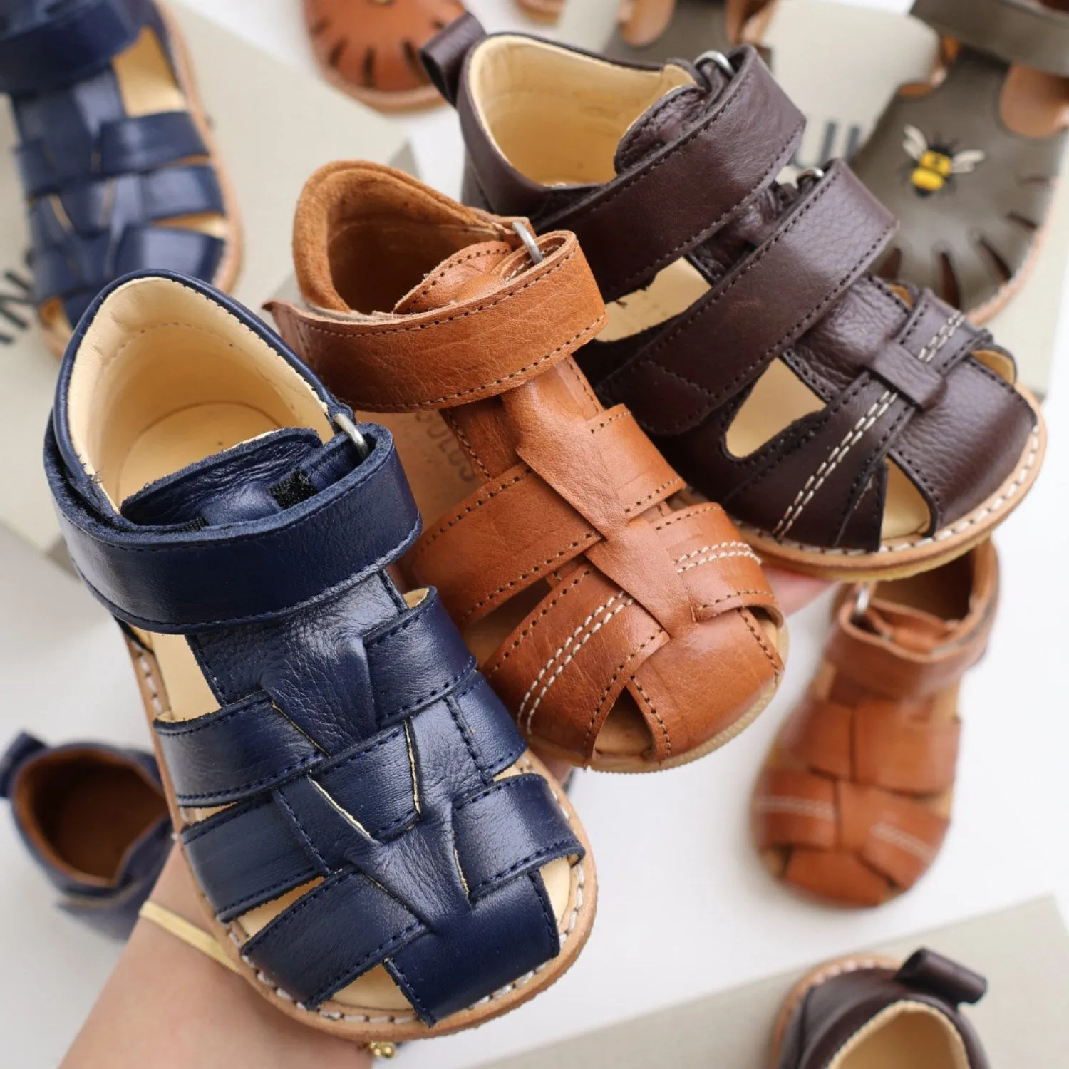 Angulus Navy Beginner Sandal mit Klettverschluss