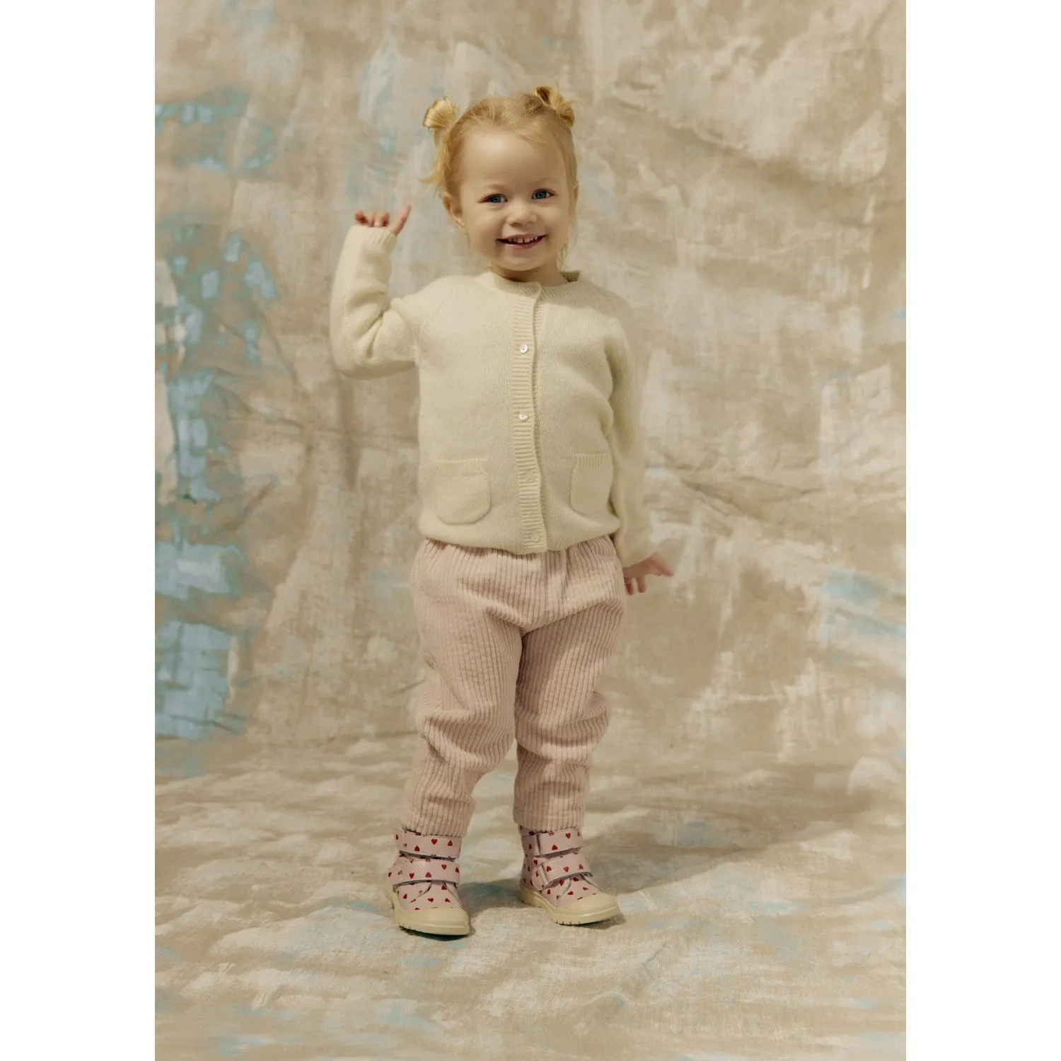 Angulus Rose Hearts Textil-Leder-Stiefel mit Merinowolle-Futter und Herzprint