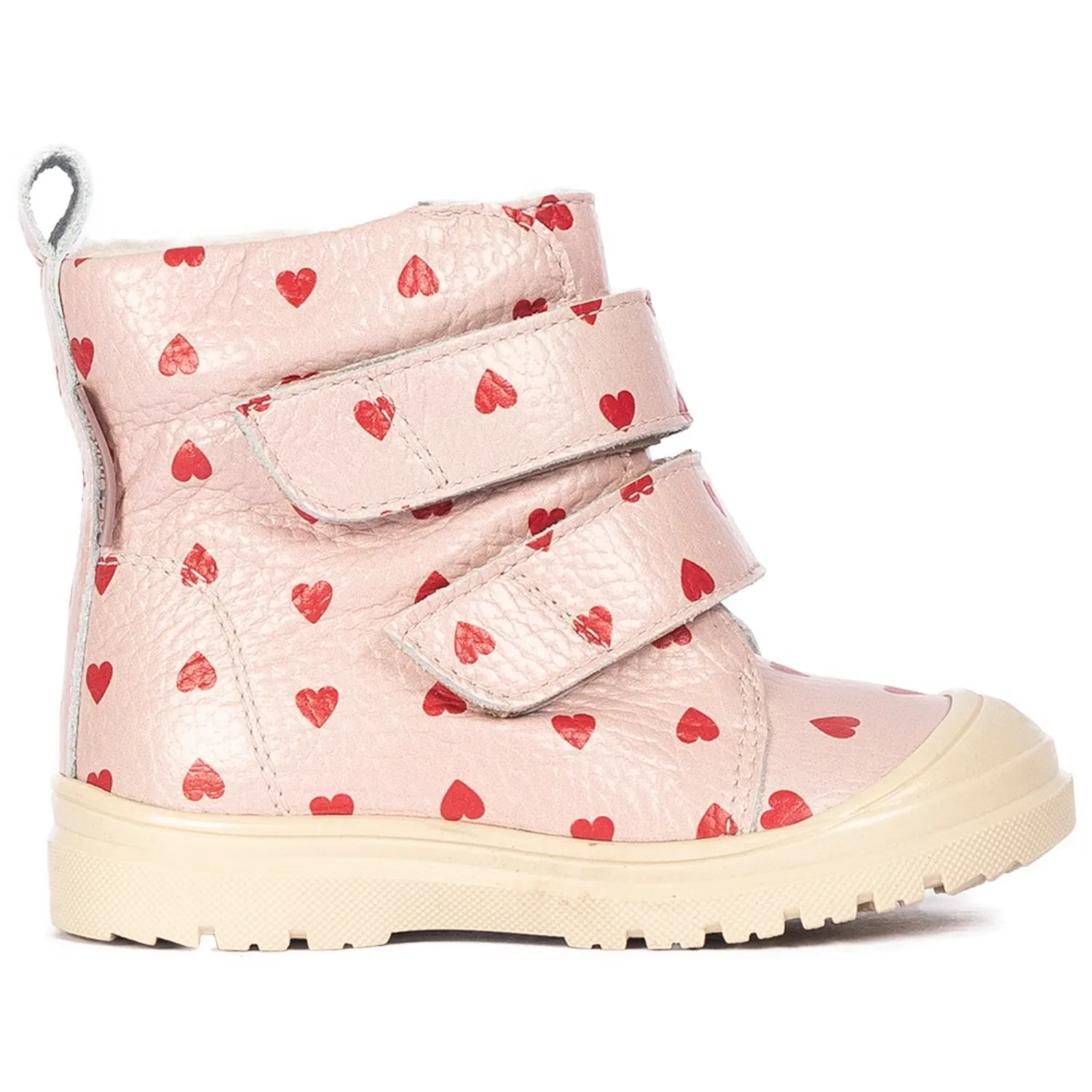 Angulus Rose Hearts Textil-Leder-Stiefel mit Merinowolle-Futter und Herzprint