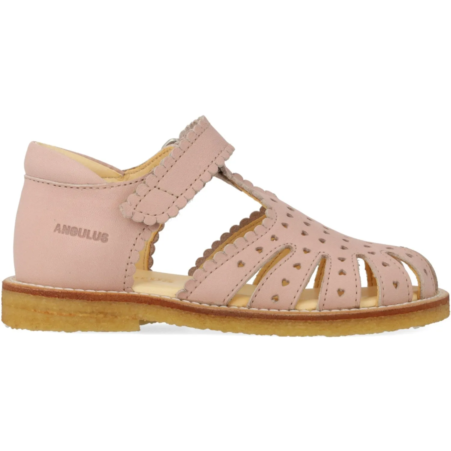 Angulus Rosebud Sandale mit Mini-Herzen und Klettverschluss