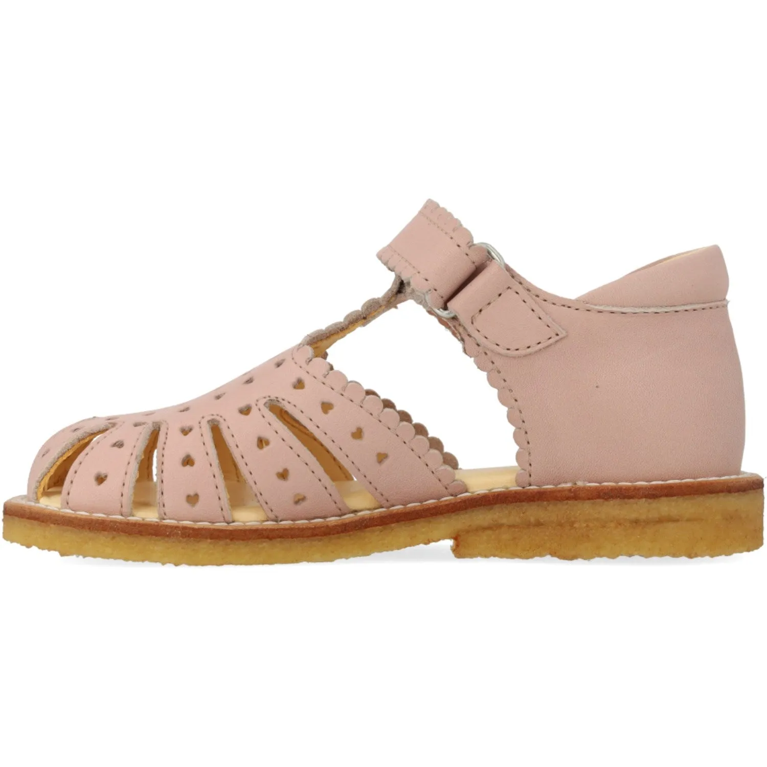 Angulus Rosebud Sandale mit Mini-Herzen und Klettverschluss