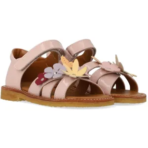 Angulus Rosebud Sandale mit mehrfarbigen Blumenapplikationen