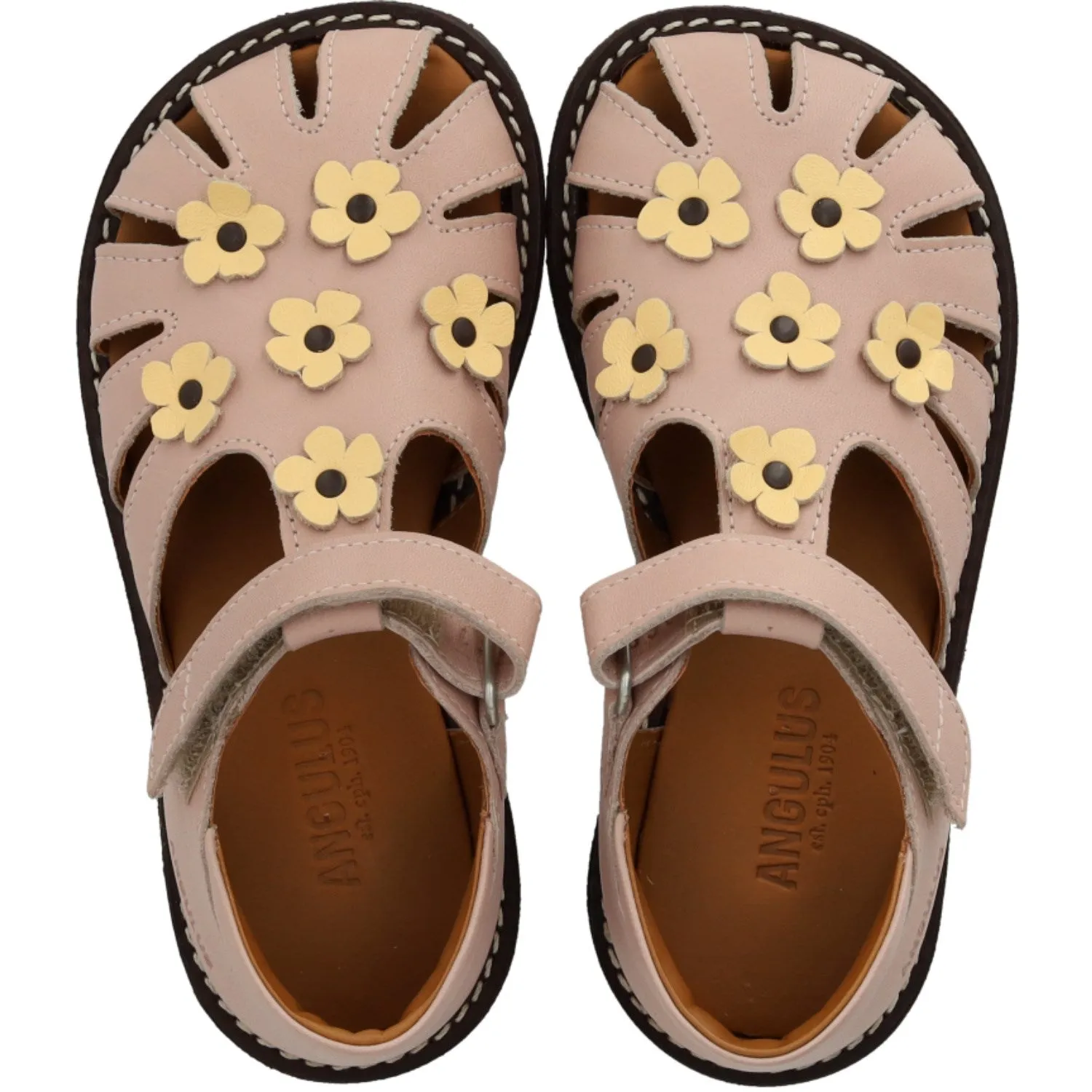 Angulus Rosebud/Mellow Yellow Sandal Mit Blumenapplikationen
