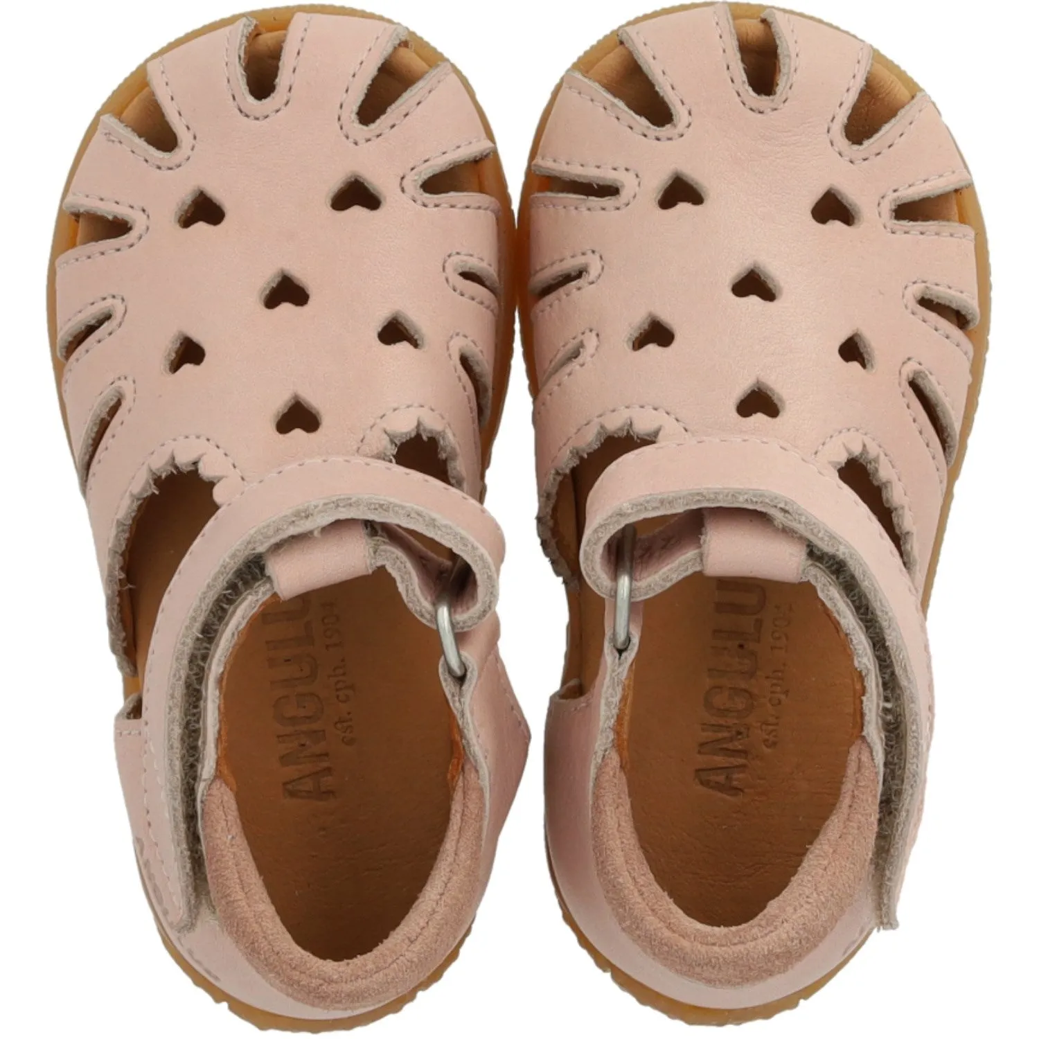 Angulus Rosebud/Rosebud Barnets Erster Sandalen mit ausgestanztem Herz-Muster