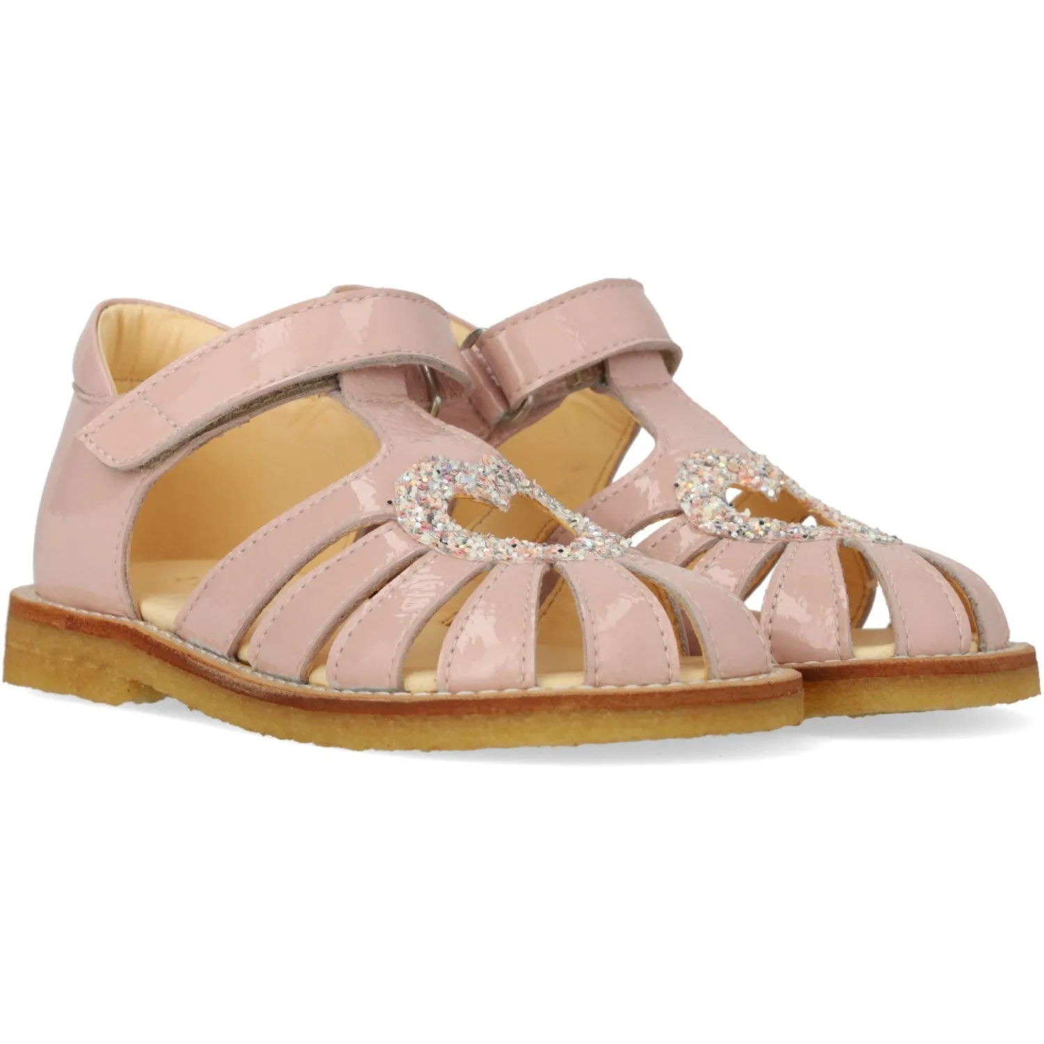 Angulus Rosebud/Rosebud Glitzer Herz-Sandalette mit Glitzerherz