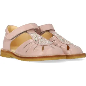 Angulus Rosebud/Rosebud Glitzer-Sandalette mit Tropfen-Detail in funkelndem Glitzer
