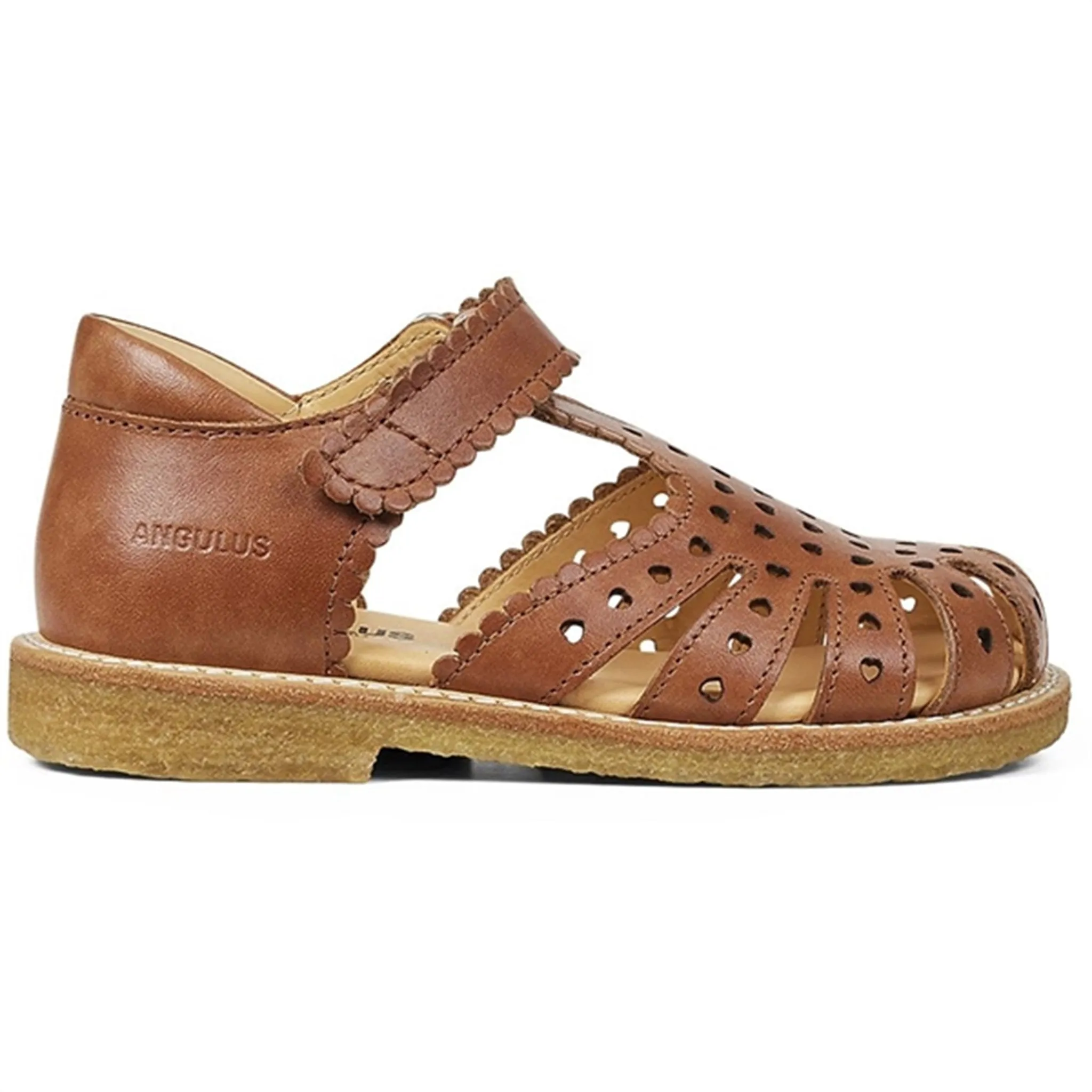 Angulus Sandale W. mit Klettverschluss und Herzen in Beige