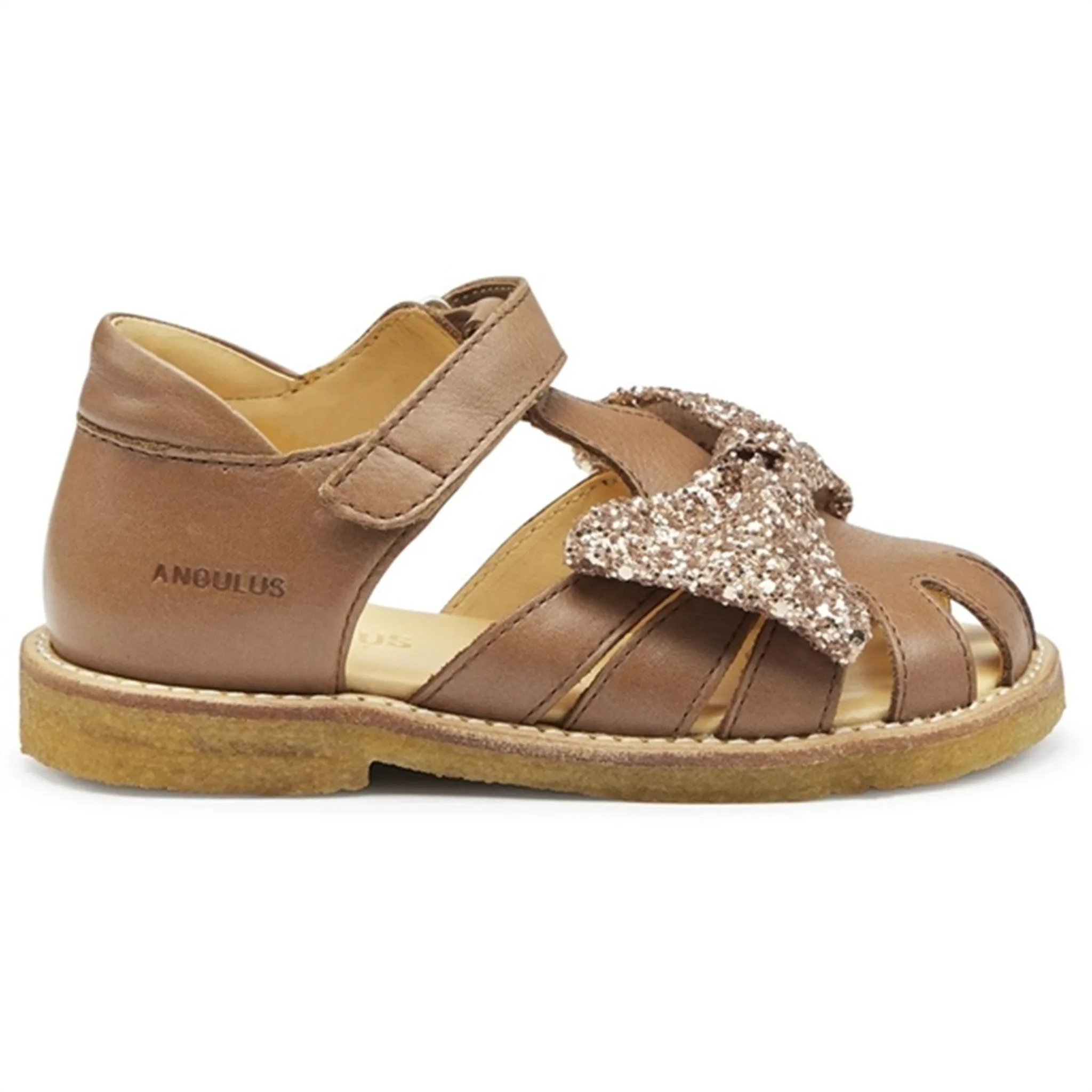 Angulus Sandalen Mandel/Ahorn Glitzer