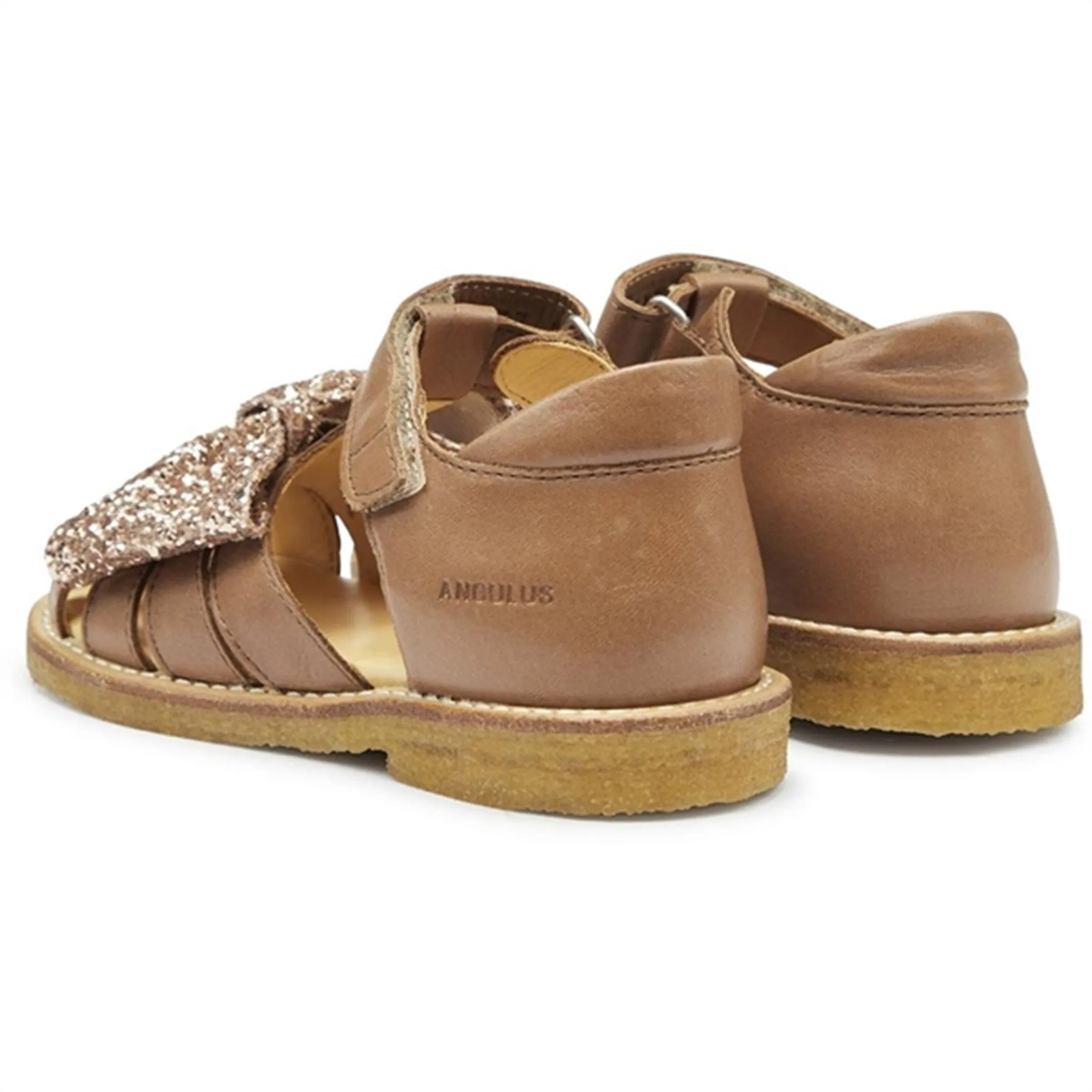 Angulus Sandalen Mandel/Ahorn Glitzer