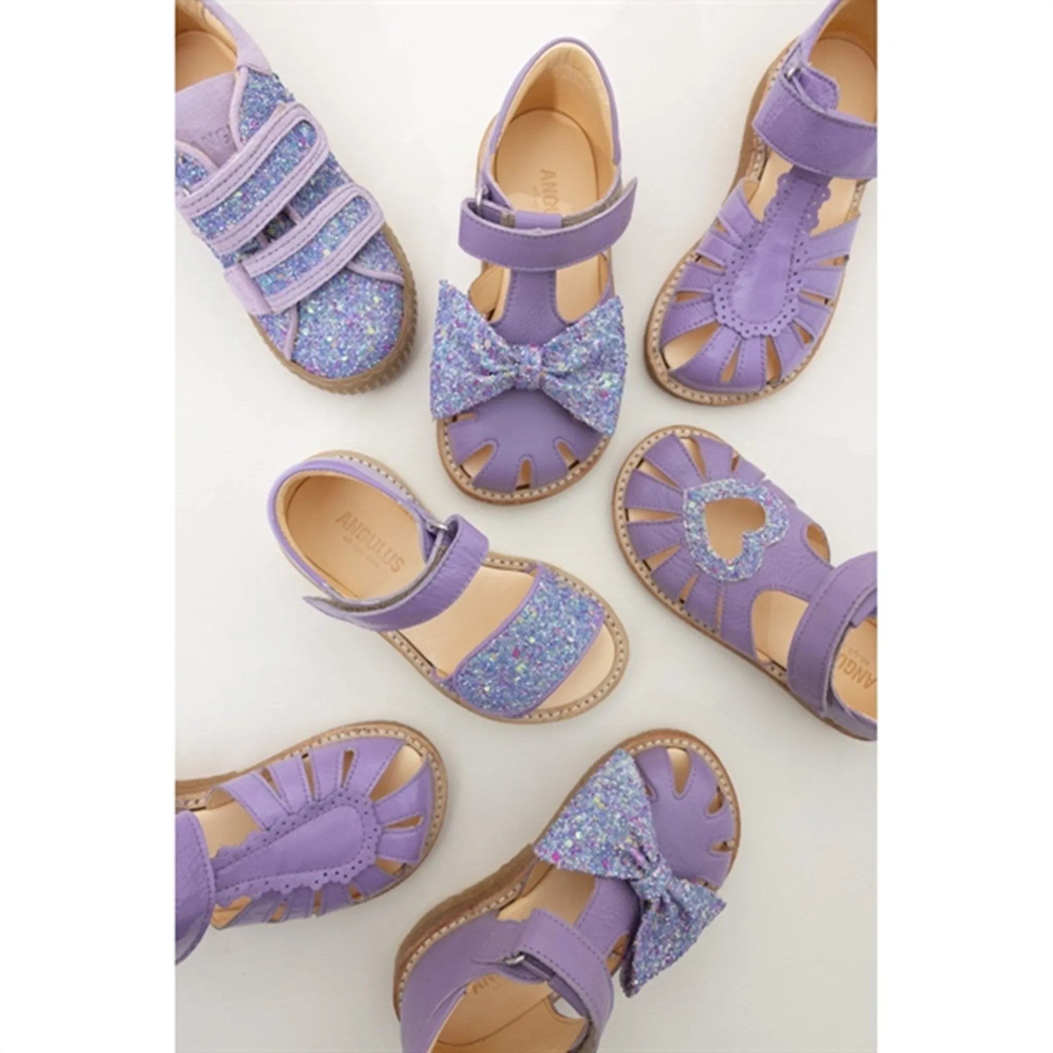Angulus Sandalen Lila/Konfetti Glitzer