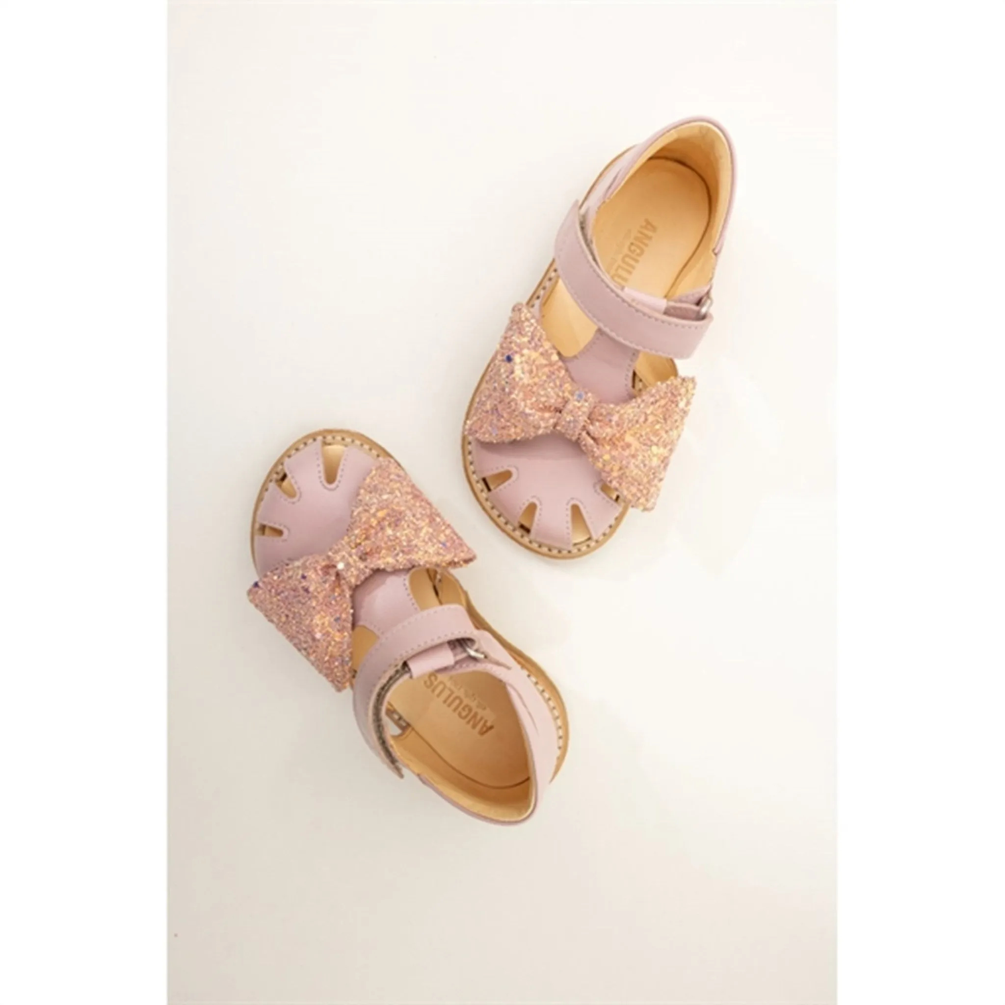 Angulus Sandalen Blassrosa/Rosa Glitzer