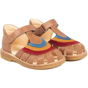 Angulus Sandalen Braun/Rot/Sonnengelb/Hellblau