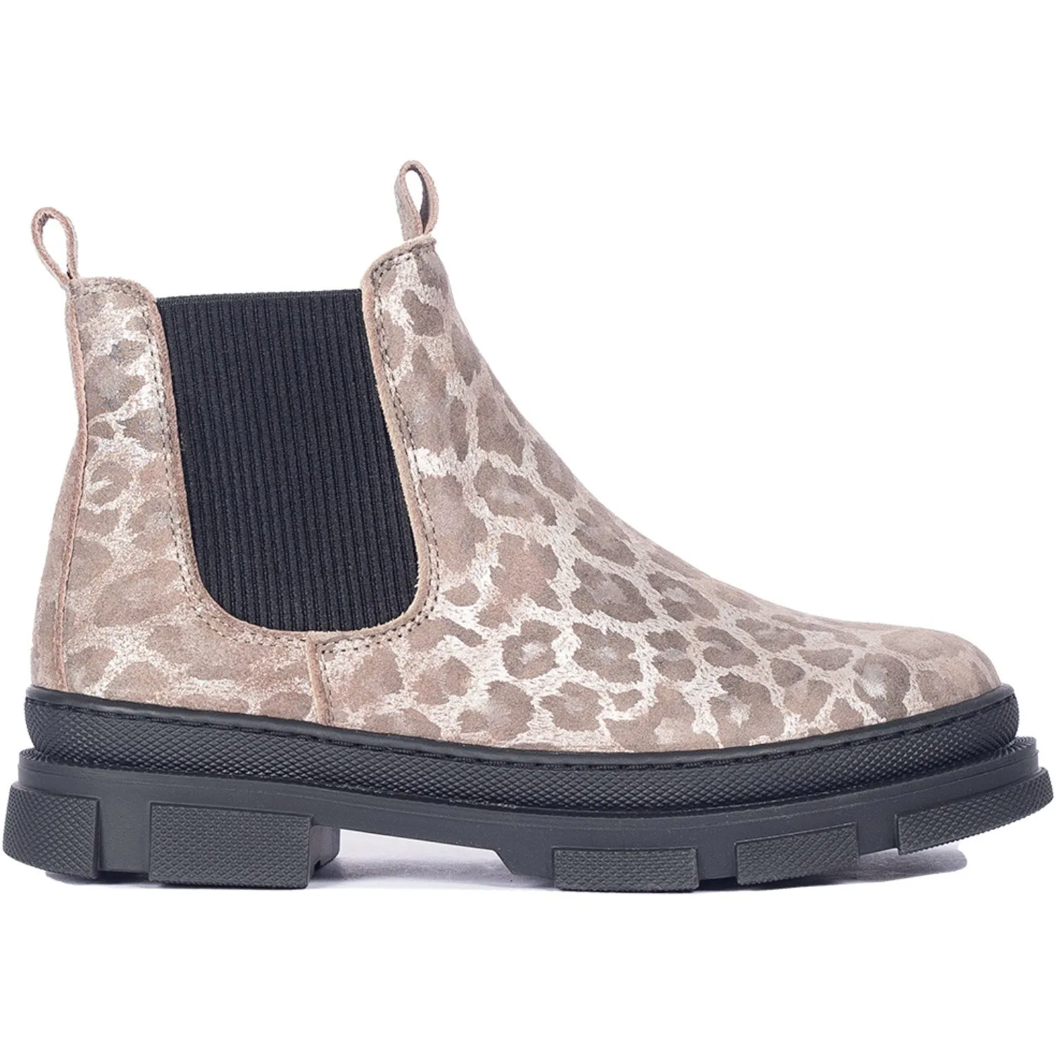 Angulus Silber Leo/Schwarz Chelsea Stiefel mit Elastik und Wollfutter