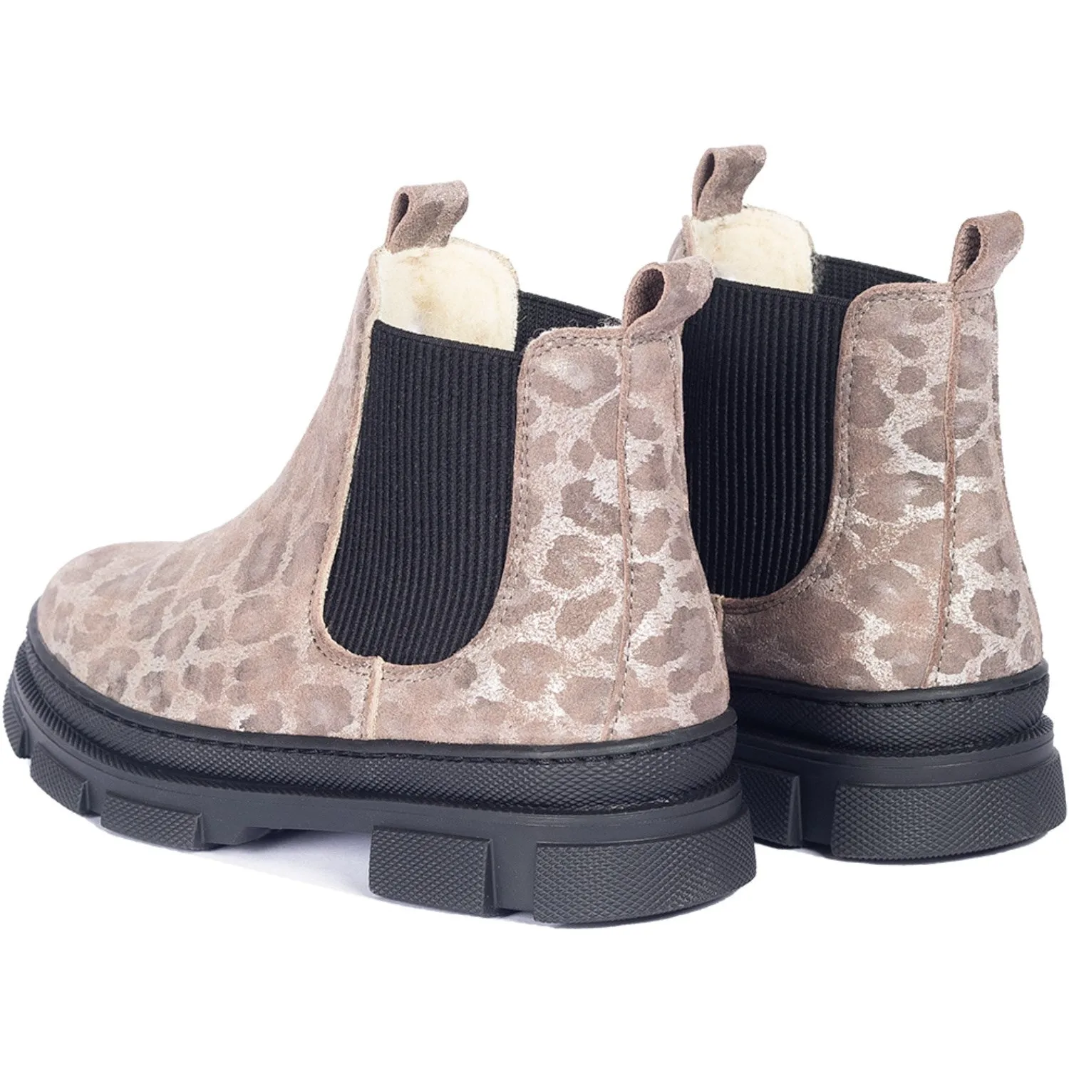 Angulus Silber Leo/Schwarz Chelsea Stiefel mit Elastik und Wollfutter