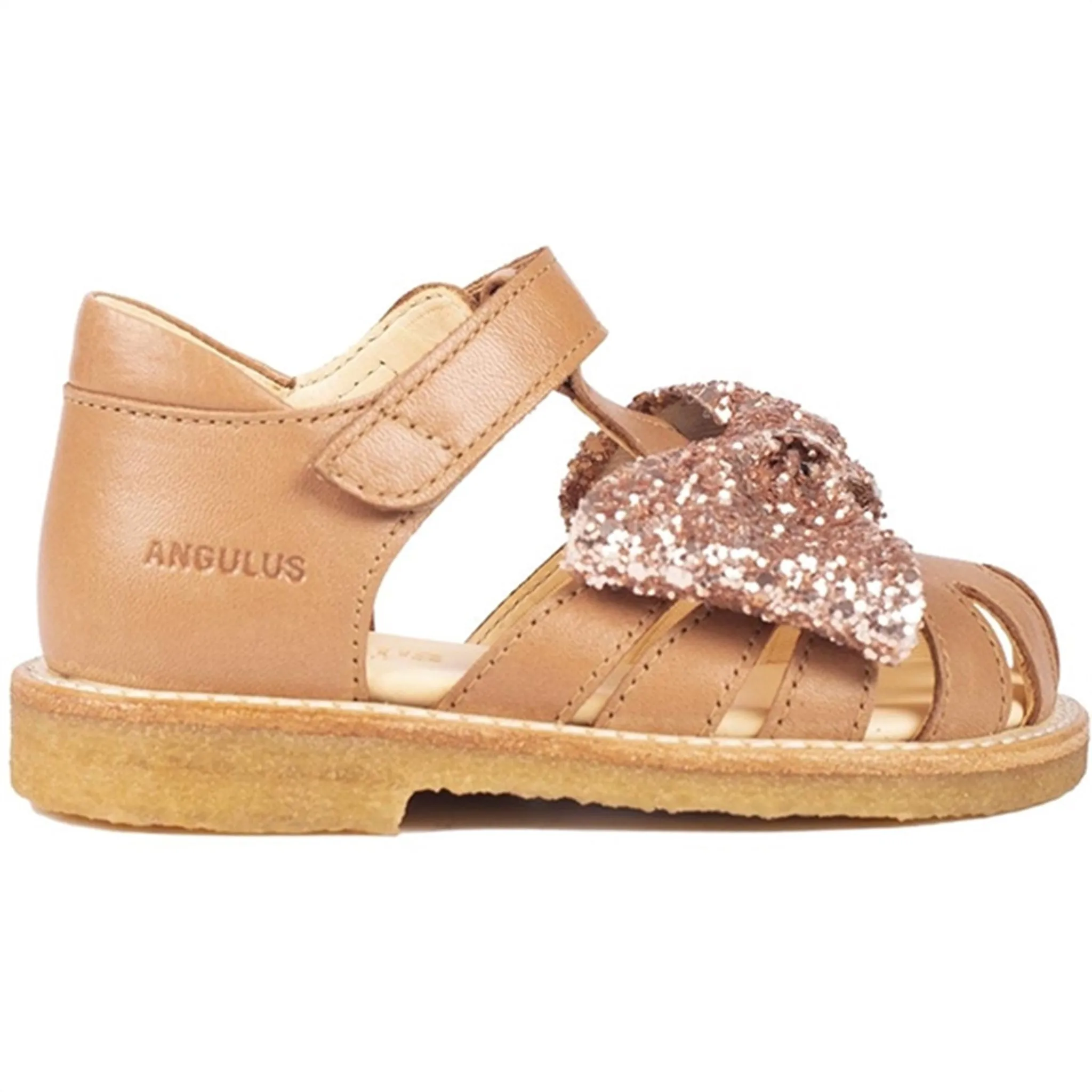 Angulus Starter Sandalen Mandel/Ahorn Glitzer