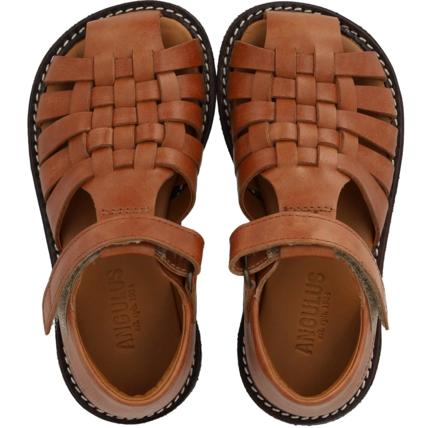 Angulus Tan Geflochtener Leder-Sandal