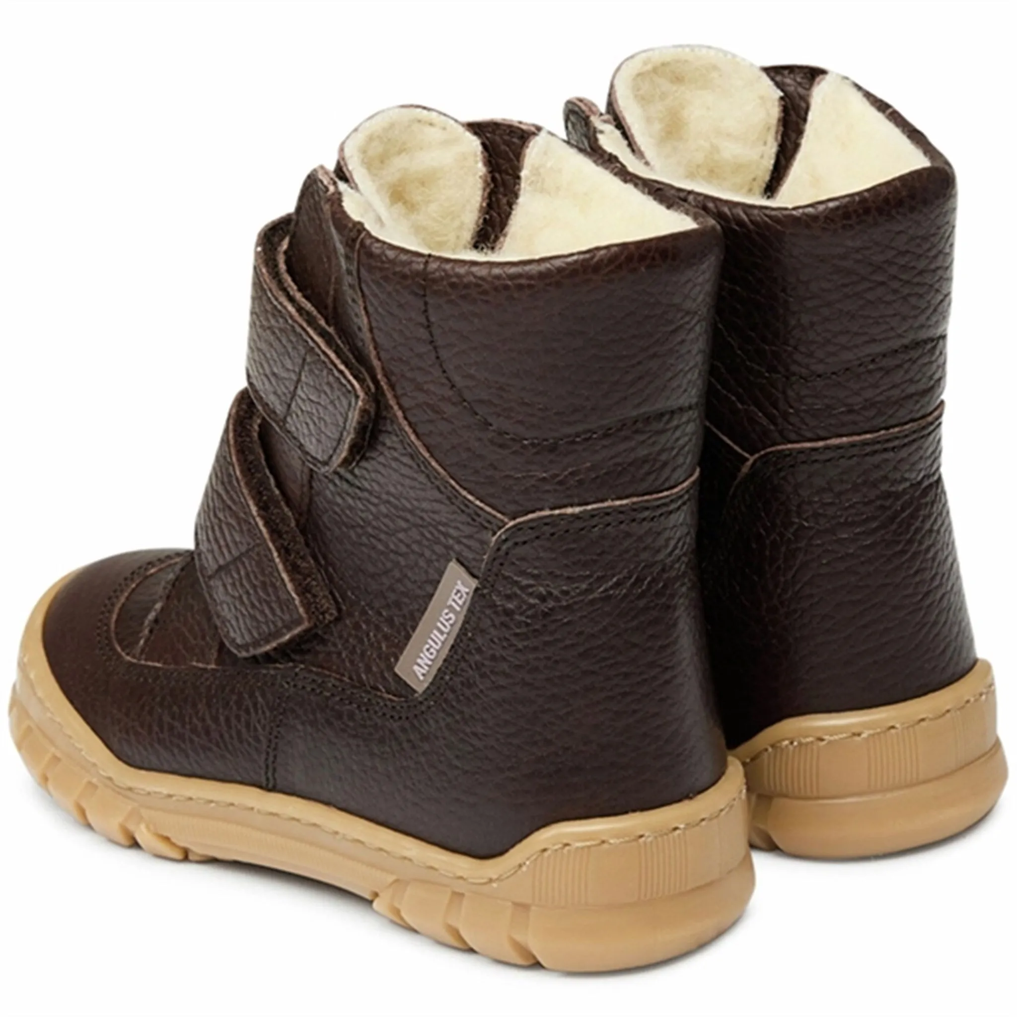 Angulus Tex Stiefel mit Klettverschluss Dunkelbraun
