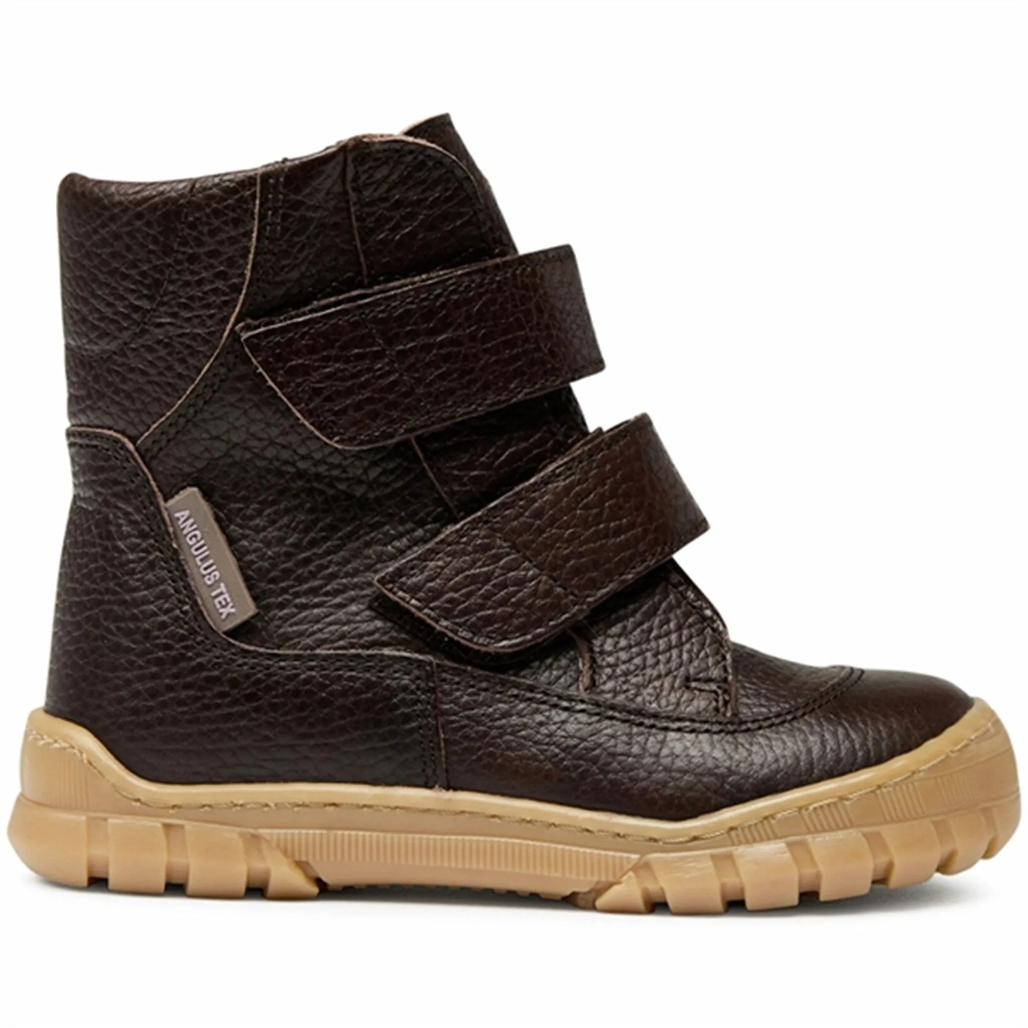 Angulus Tex Stiefel mit Klettverschluss Dunkelbraun