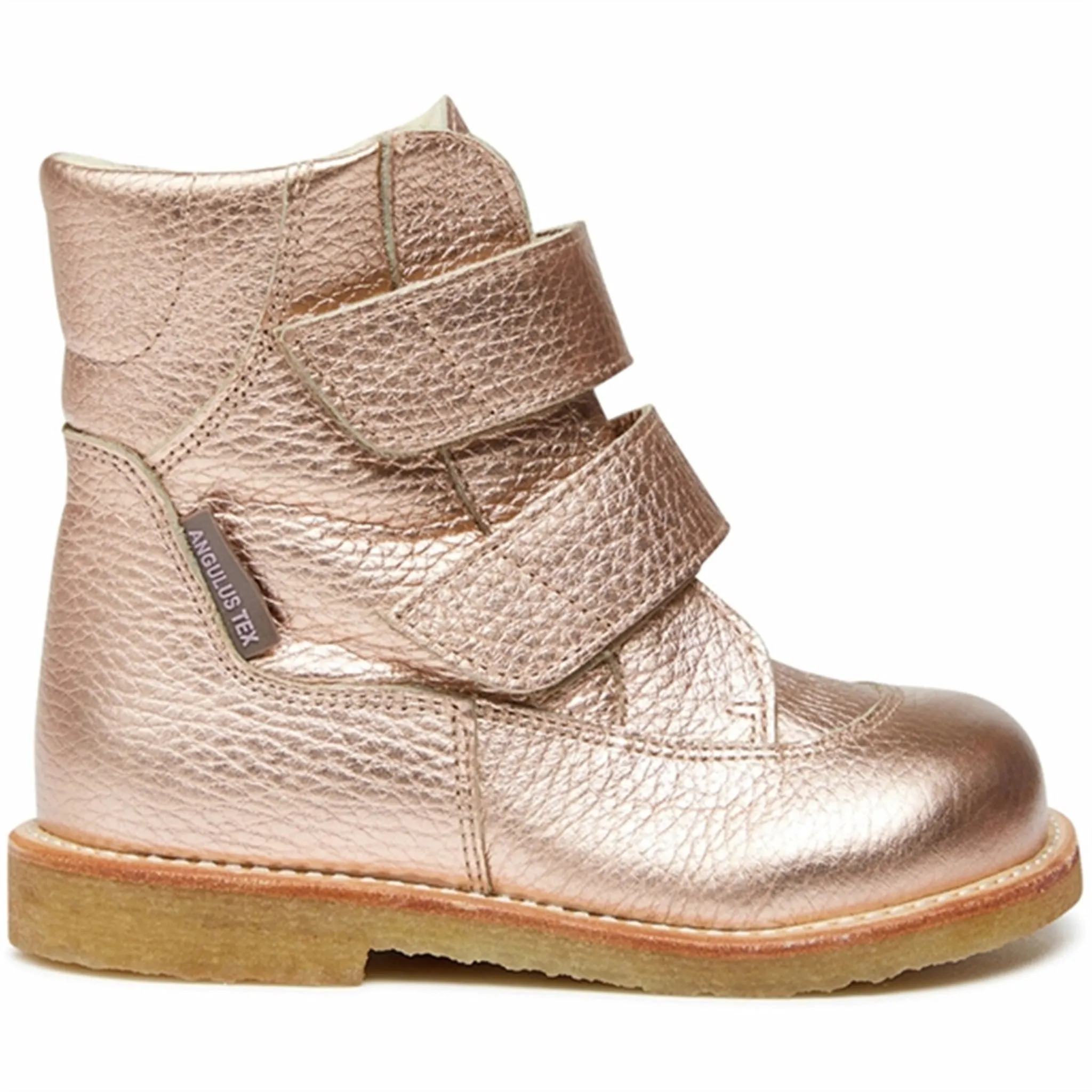 Angulus Tex Stiefel mit Klettverschluss Hellkupfer