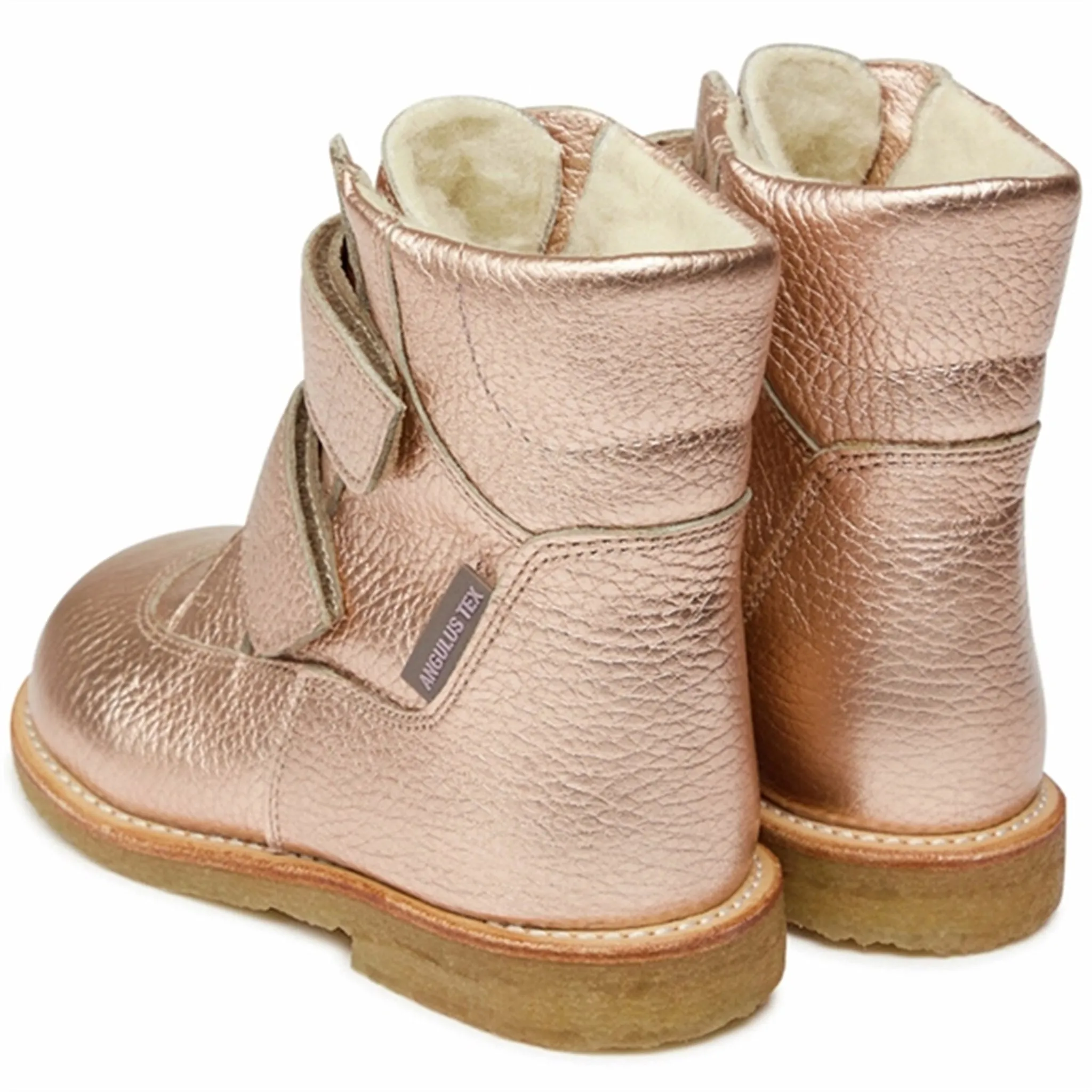 Angulus Tex Stiefel mit Klettverschluss Hellkupfer
