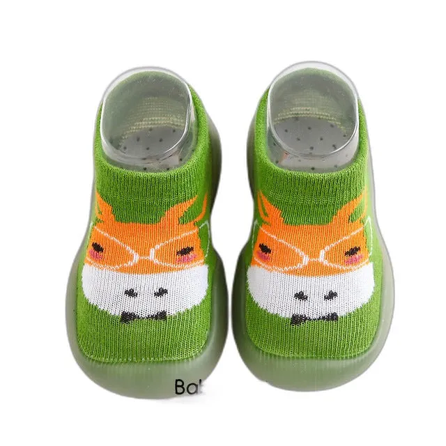 Tiersocken-Schuhe - Grüne Kuh