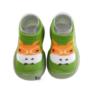 Tiersocken-Schuhe - Grüne Kuh