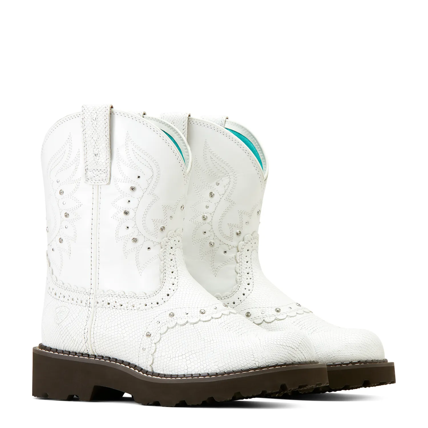 Ariat Damen Gembaby Weiße Schlange Prägung / Opulentes Weiß Ariat Schuhe