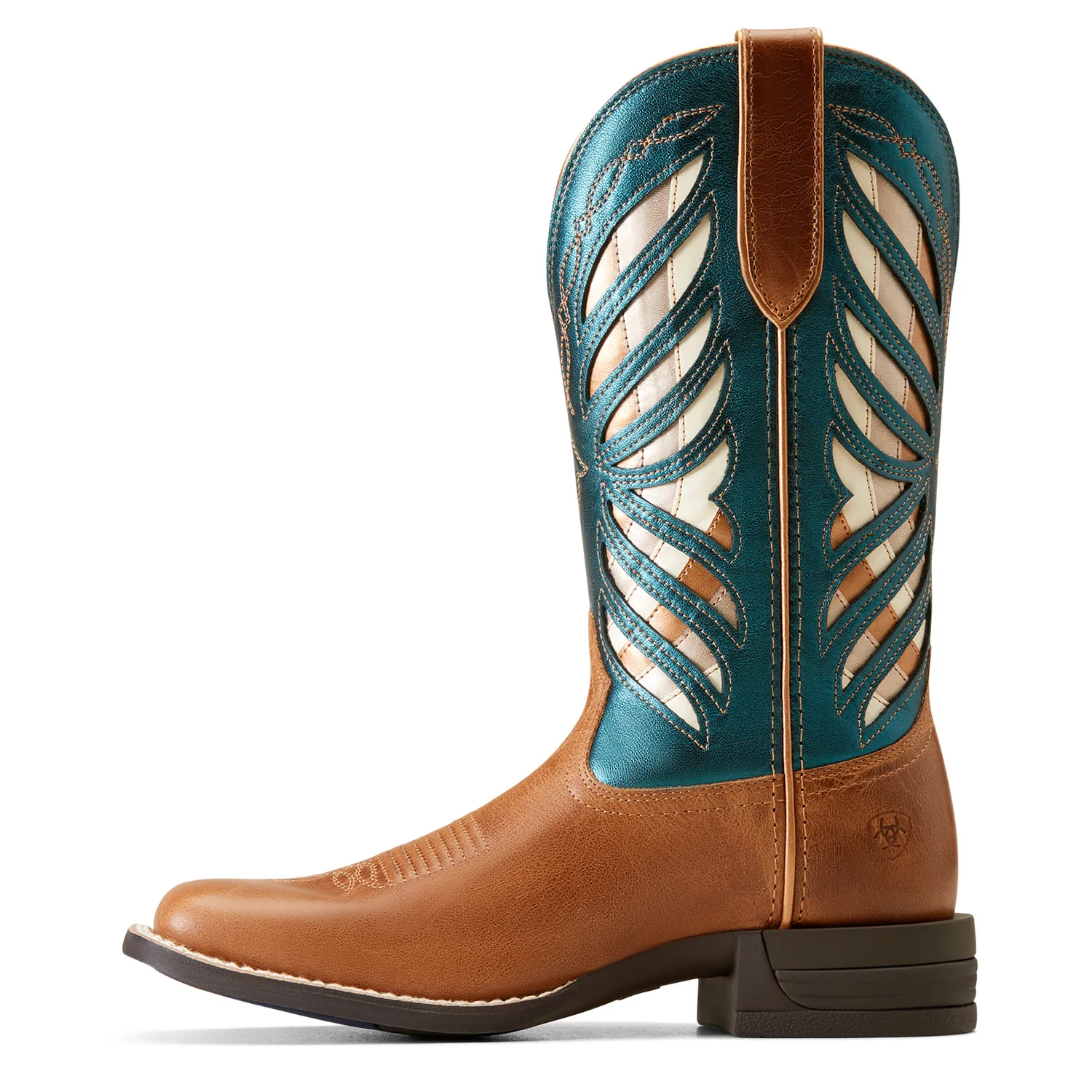 Ariat Damen Longview Westernstiefel Buttered Rum/Metallic Sea Ariat Schuhe