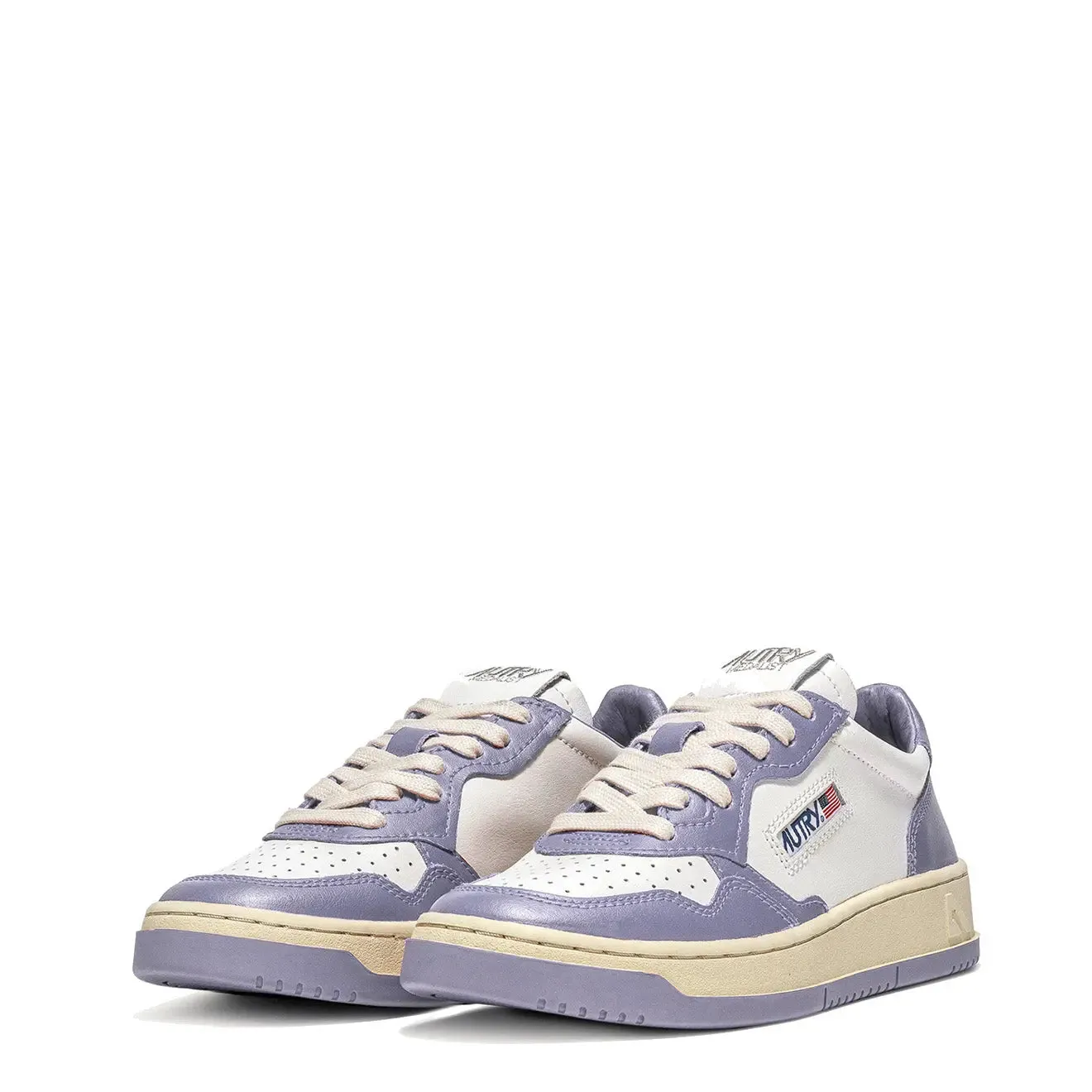 Autry Damen Medalist Low Sneaker Weiß / Lavendel