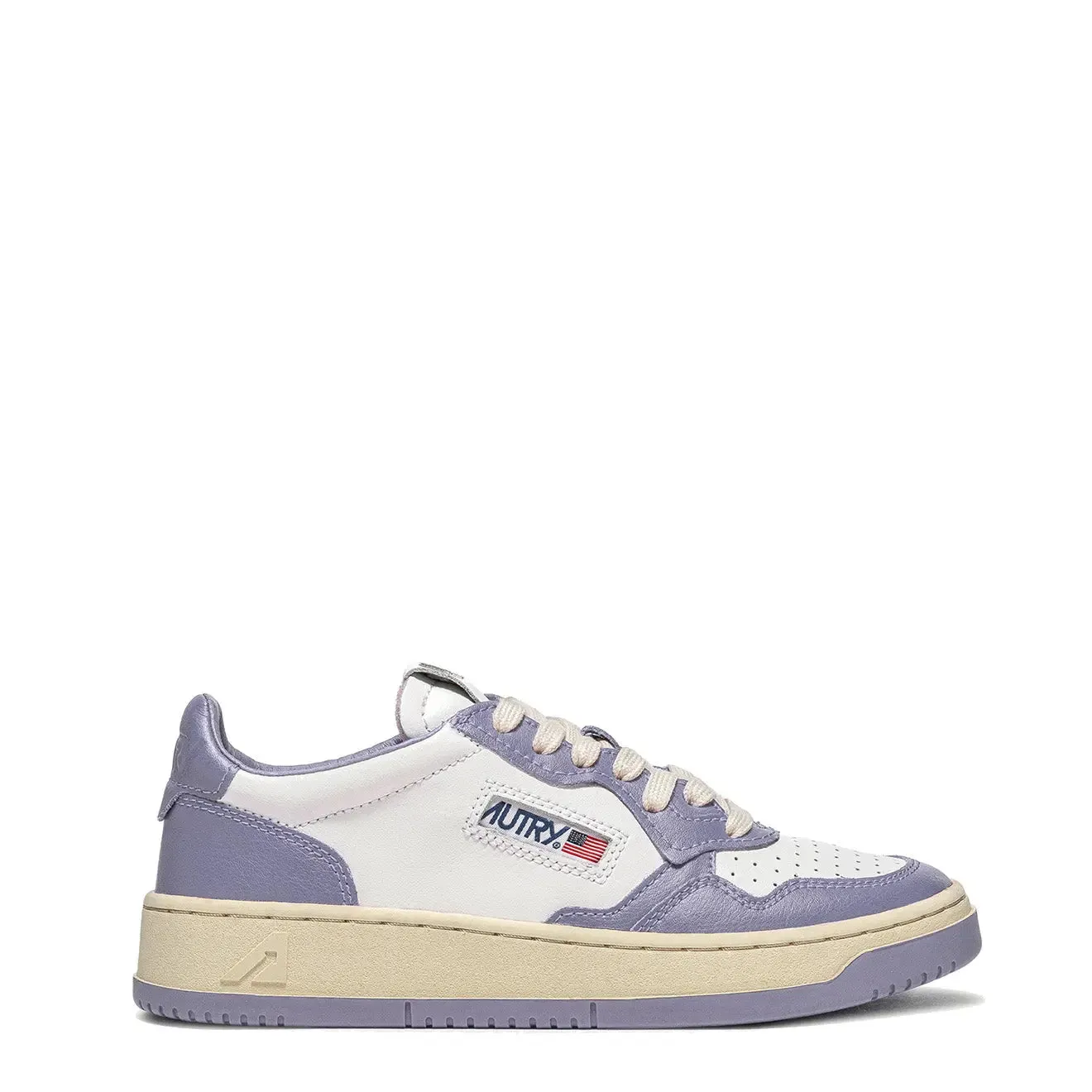 Autry Damen Medalist Low Sneaker Weiß / Lavendel