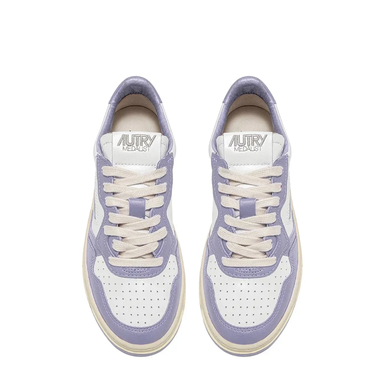 Autry Damen Medalist Low Sneaker Weiß / Lavendel