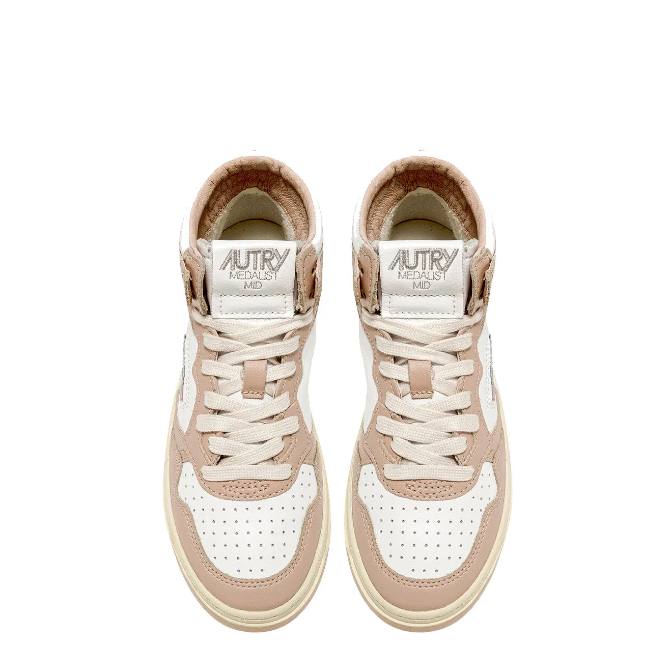 Autry Damen Medalist Mid Trainers Weiß / Champignon