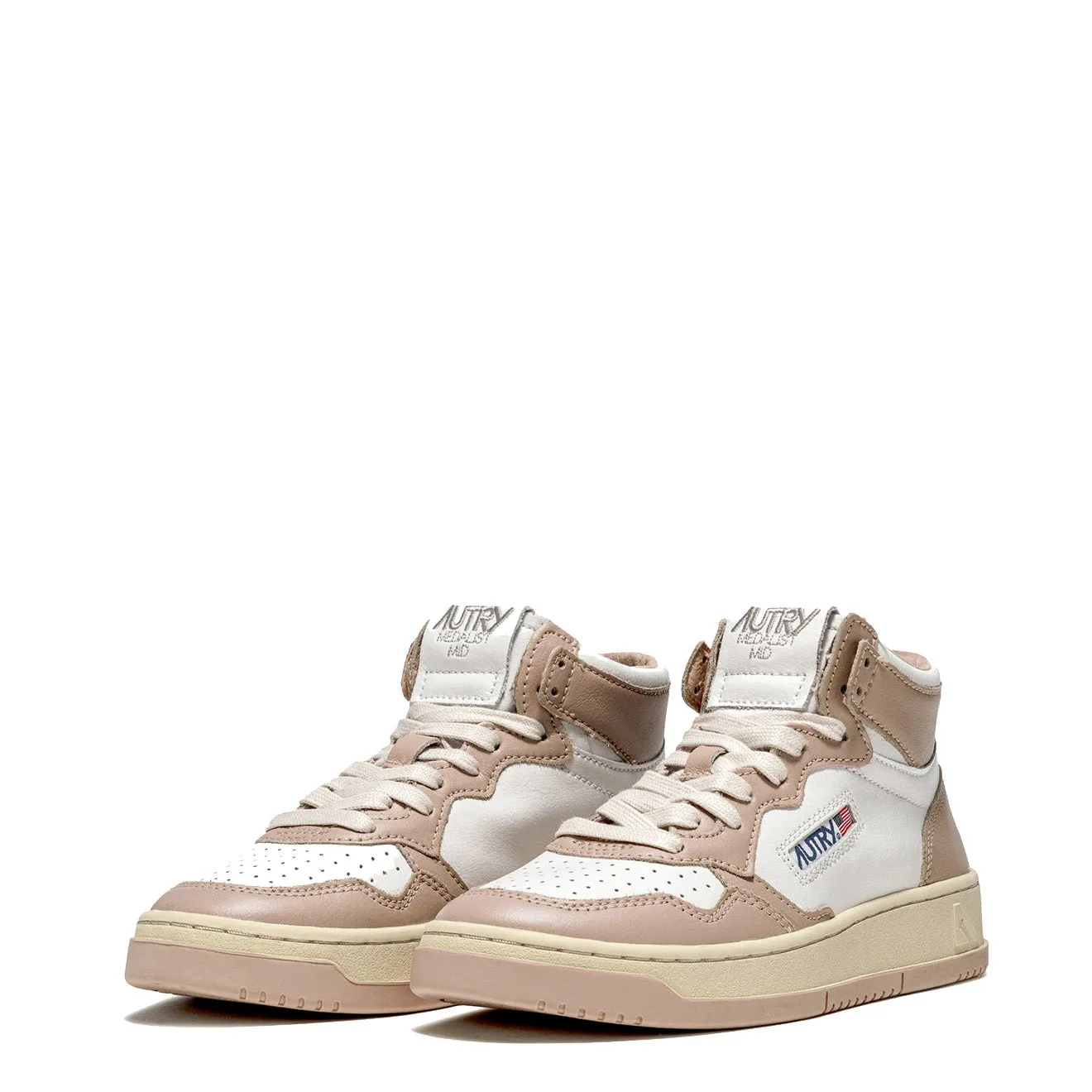 Autry Damen Medalist Mid Trainers Weiß / Champignon
